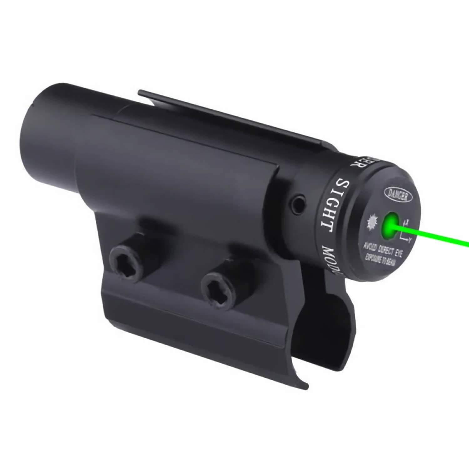Tactical Mini Green Dot Laser Sight Aiming Scope with Barrel Clamp Mount for Rifle Shot Gun Accurate Hunting & Shooting