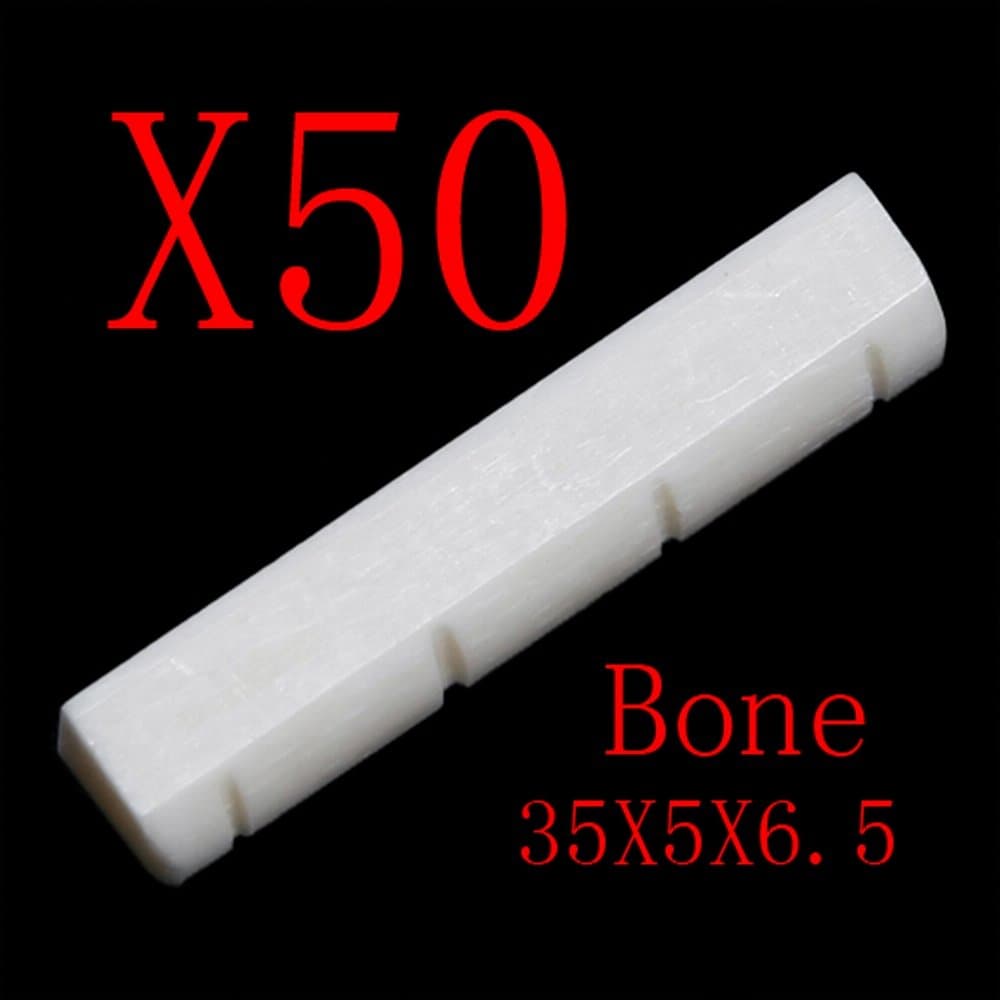 50pcs Nice Quality Slotted Ukulele Bone Nuts Real Bone
