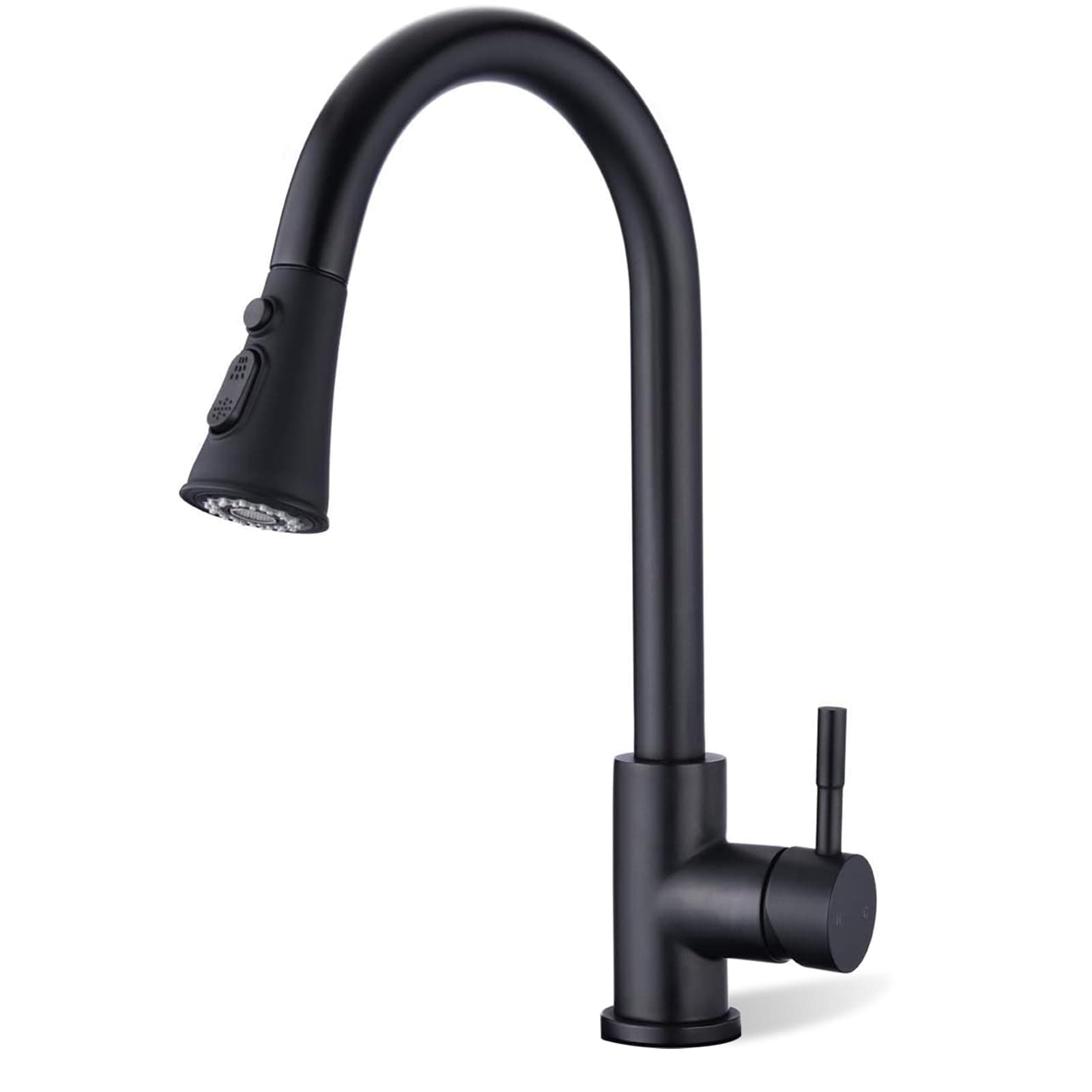 TEKXDD Chrome Kitchen Sink Mixer Tap with Pull Down Sprayer, Single Handle High Arc Pull Out Tap, Solid Brass Faucet with UK Standard Fittings