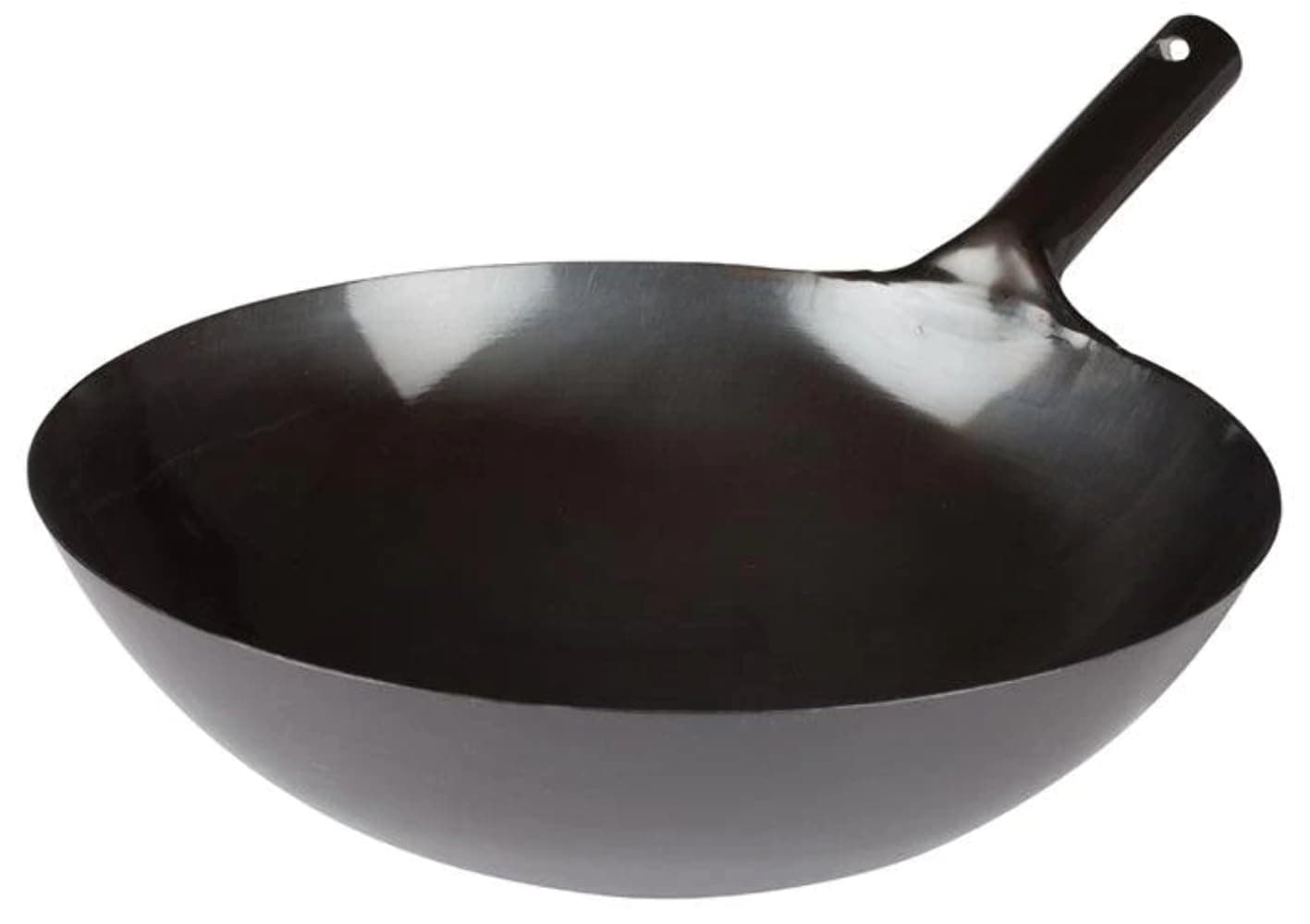 Winco Chinese Wok with Integral Handle, 16-Inch, Black, Medium