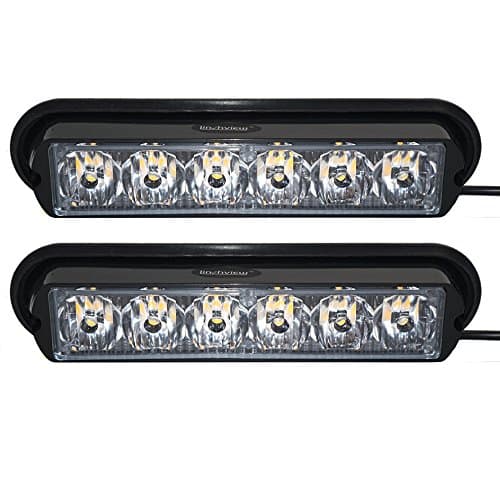 Linchview Pair Front Speed Camera Warning Lights Flash Light 6 W LED 12 V/24 V Orange Car Light Cargo Truck Strobe Lights with 16 Flash (6 LED 6 W 1LED Lamp Beads/1 W)