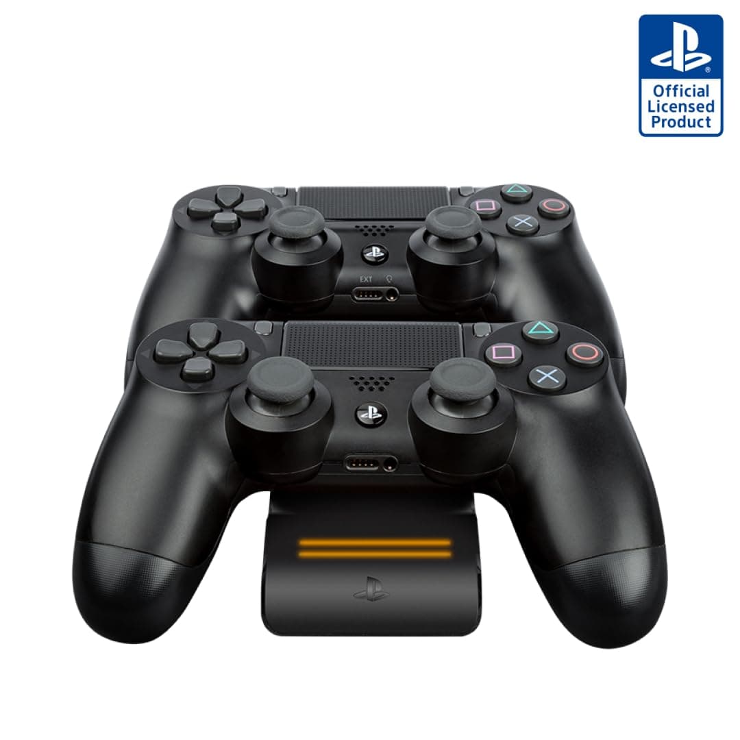 PDP Gaming Magnetic Ultra Slim Playstation 4 Controller Charging System - PS4 Accessories, Wireless Charger, Ambient Light Feature, LED Charging Indicators, Licensed by Sony (Black)