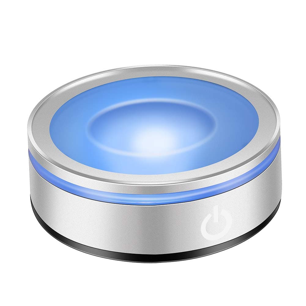 IFOLAINA LED Light Base Multicolor Round Show Stand Display Plate for 3D Crystal Glass Ball Art with Sensitive Touch Switch