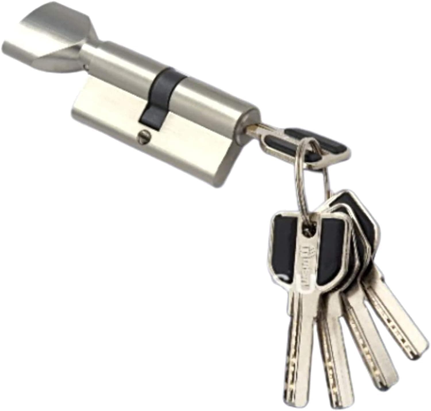 Msvilla Lock Cylinder ISO9001,5 Computer Keys with Rubber Grip, Spanish Product (70mm (Keys + Knobe), Silver