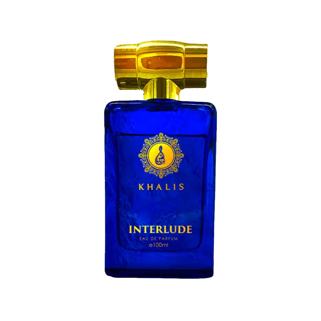 Interlude Luxury Collection 100 ml Eau de Parfum by Khalis Perfumes - Berries, Bergamot, Oregano, Cistrose, Amber, Opoponax, Frankincense, Leather, Sandalwood and Patchouli.