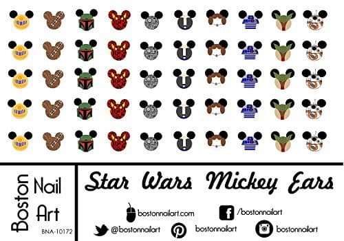 Star Wars Mickey Ears - Waterslide Nail Decals - 50pc