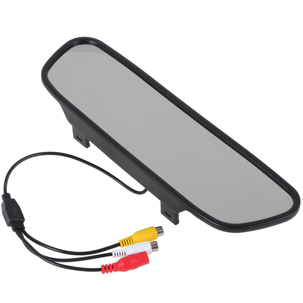 5" TFT Color LCD Screen 2 Video Input Car Rear View Mirror Monitor Vehicle Parking in-Mirror Monitor for DVD/VCR/Car Reverse Camera