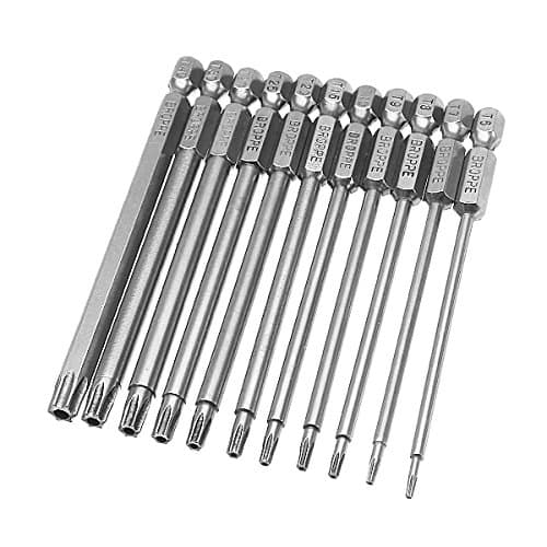 11 Pcs Torx Screwdriver Bit Set Long 4 Inch Magnetic S2 Steel T6-T40 Torx Bits 1/4 Inch Hex Shank