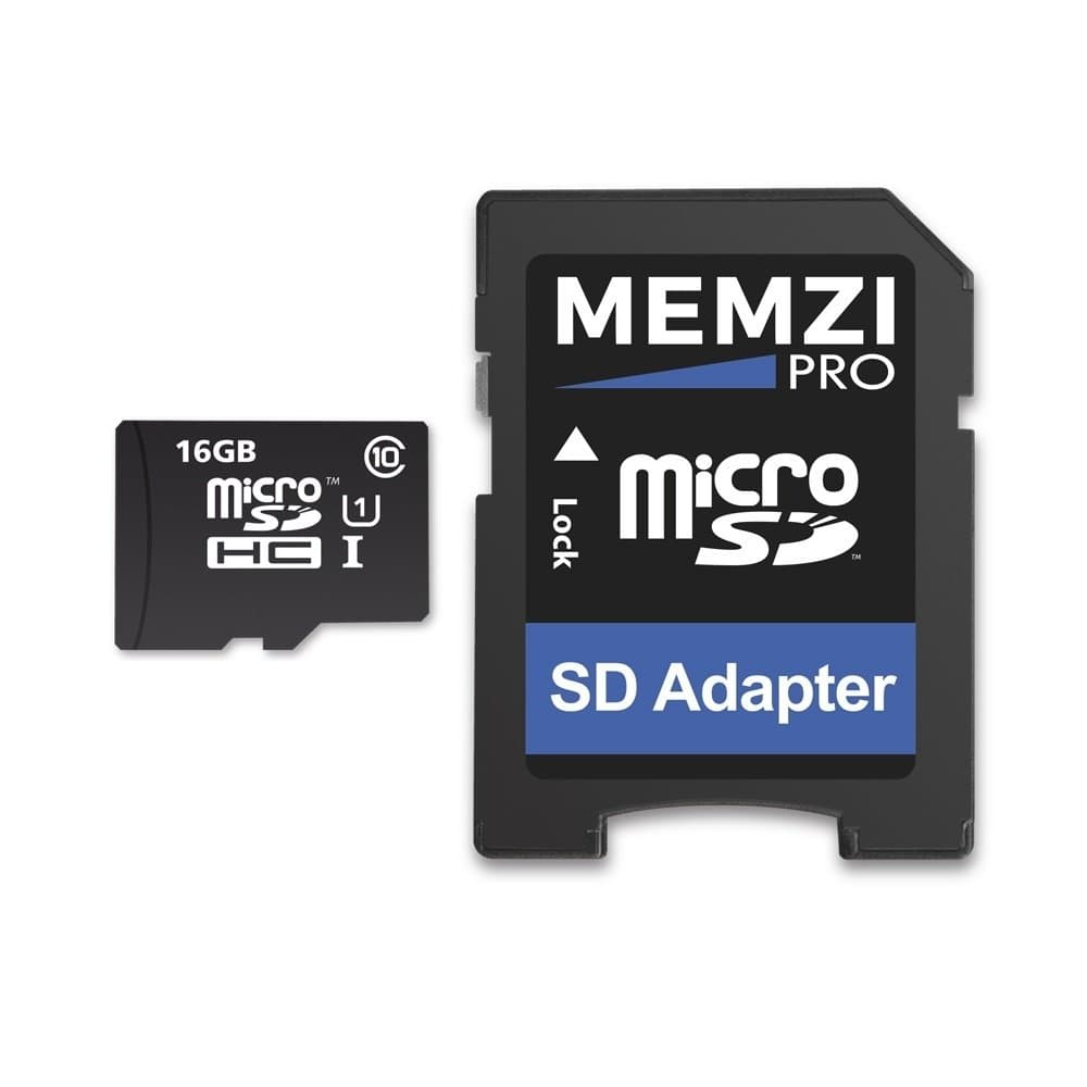 MEMZIPRO 16GB Class 10 90MB/s Micro SDHC Memory Card with SD Adapter for Samsung NX Mini, NX3300, NX3000, NX2000 Digital Cameras