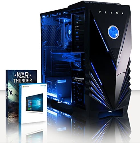 VIBOX Ripsaw 12 Gaming PC Computer with War Thunder Game Voucher, Windows 10 OS (4.2GHz Intel i7 Quad-Core Processor, Nvidia GeForce GTX 1080 Graphics Card, 16GB DDR4 2133MHz RAM, 2TB HDD)