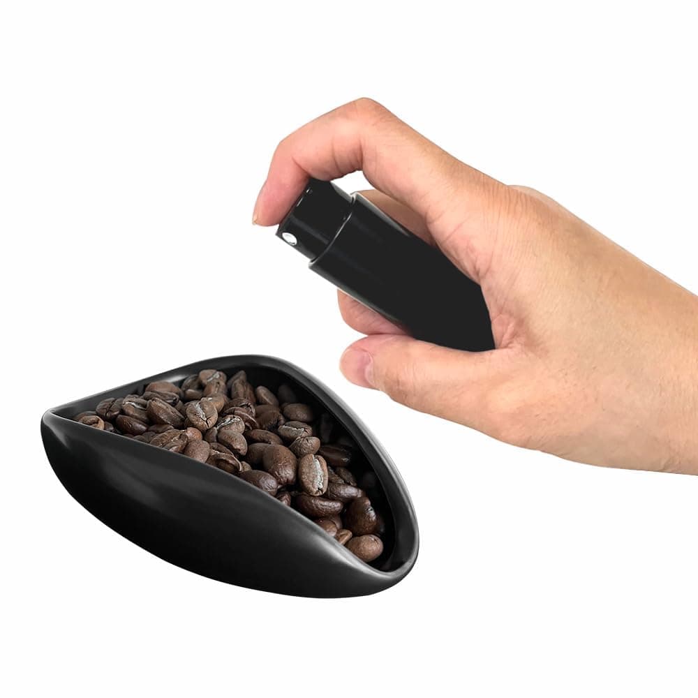 Espresso Accessory Kit - Black Ceramic Single Dosing Tray & 8ml Aluminum Spray Bottle for Espresso Coffee
