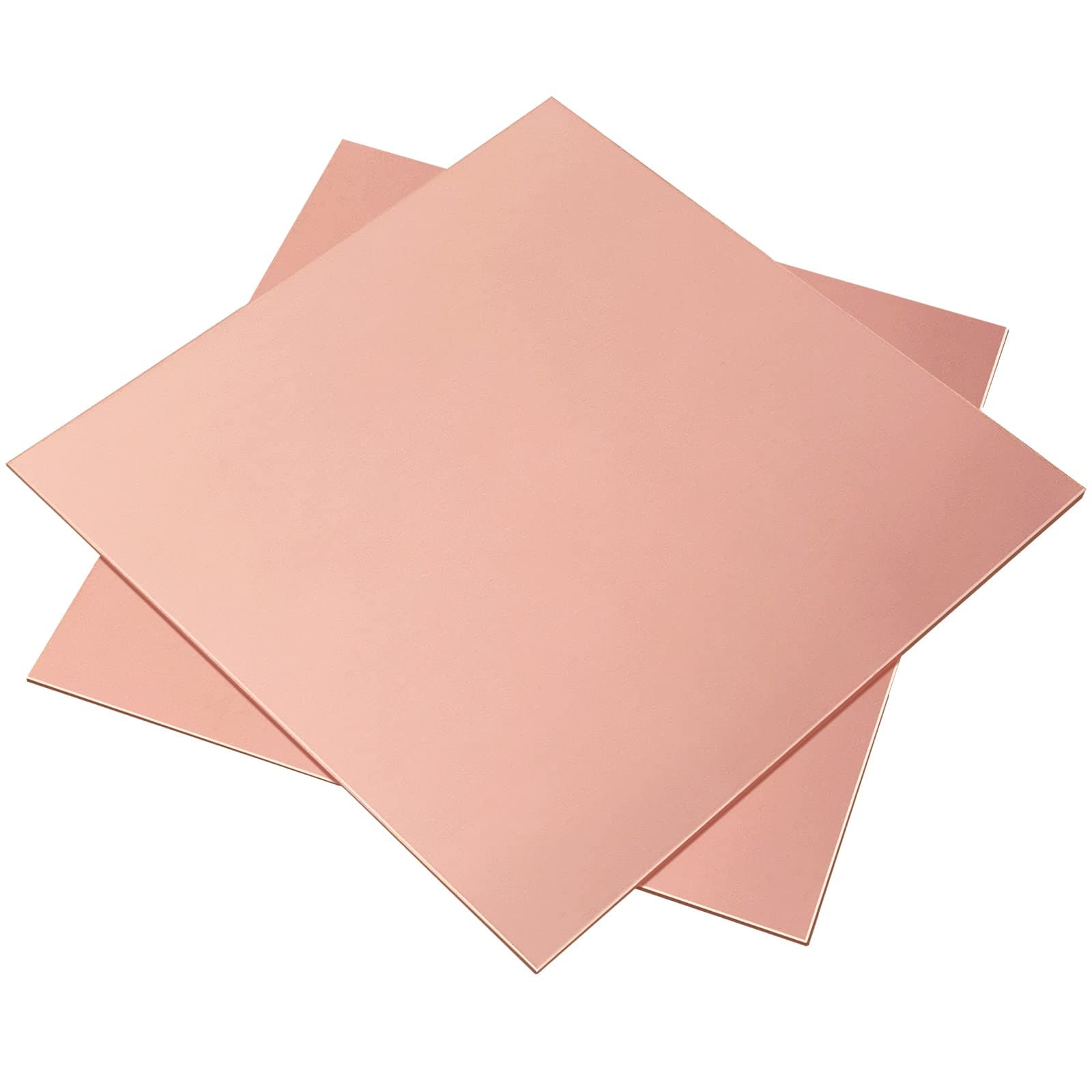 2 Pieces 99.9% Pure Copper Sheet, 4" x 4",18 Gauge(1mm) Thickness, Film Attached Copper Plate, Great for Jewelry, Crafts, modelers