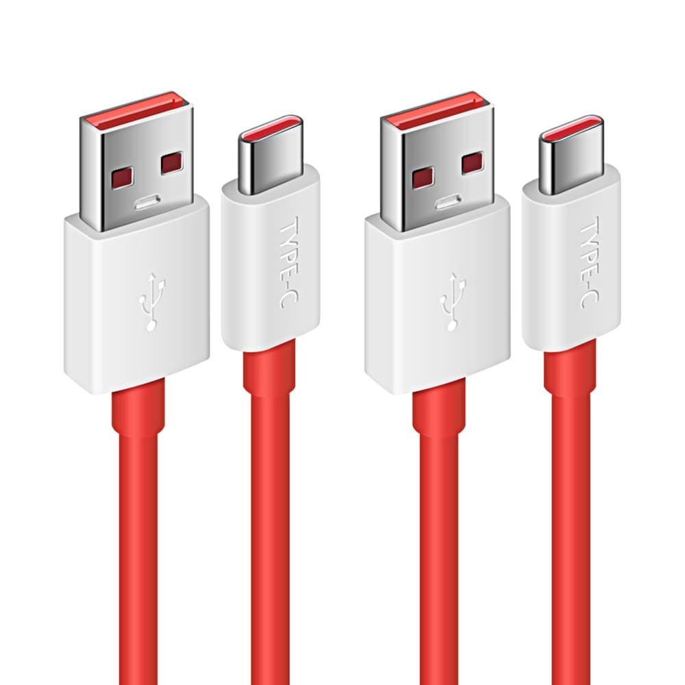 2-Pcs USB C Cable 80W 6ft for Super-vooc Charging for OnePlus 15 13 12 Open 11 10 Pro Nord N30 for Warp-charging Cable for OnePlus 7 8 Pro 7T 6T 6 5T USB to Type-C Fast Charge Data Transfer Cord