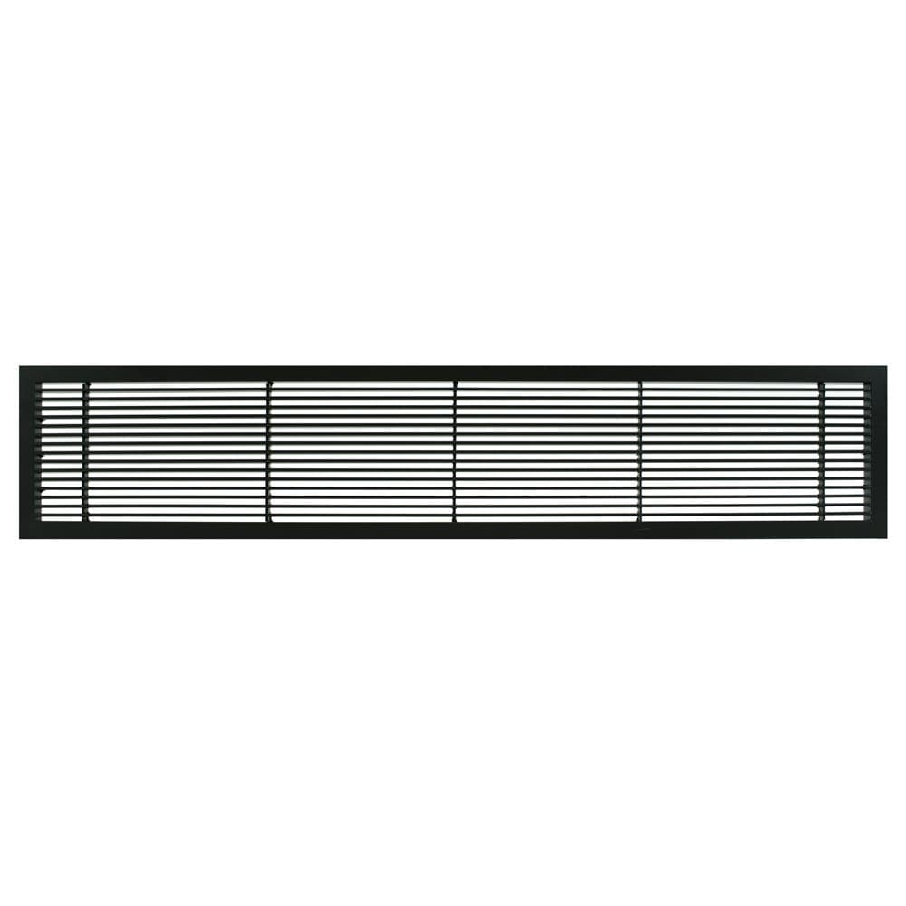 100043004 AG10 Series 4" x 30" Solid Aluminum Fixed Bar Supply/Return Air Vent Grille, Black-Matte