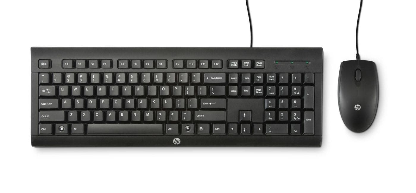 HP C2500 Black Wired USB Keyboard & wired Mouse Combo