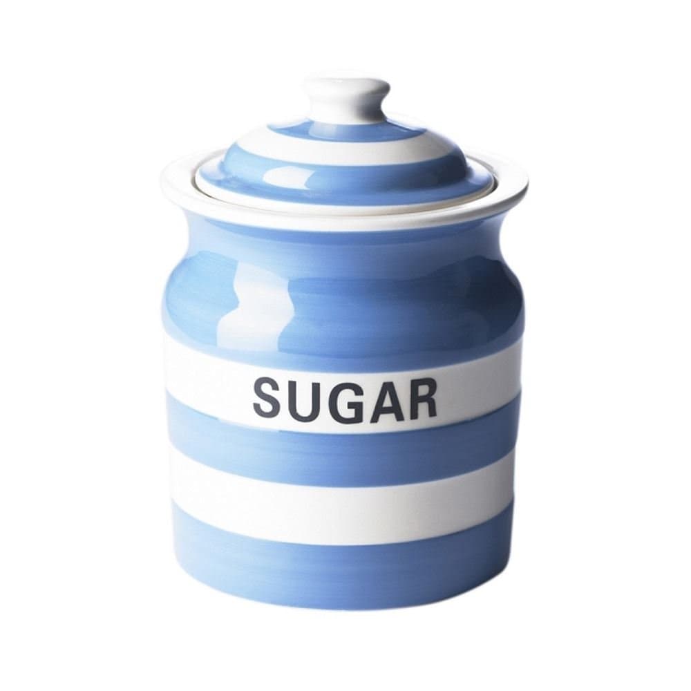 Cornishware Sugar Storage Jar with Lid, 3-1/2-Cup
