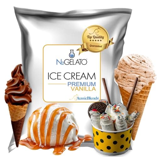 AussieBlends Premium Vanilla Ice Cream Mix For Soft Serve, Rolled Ice Cream, Gelato, Liquid Nitrogen, 1-Pack, Imported