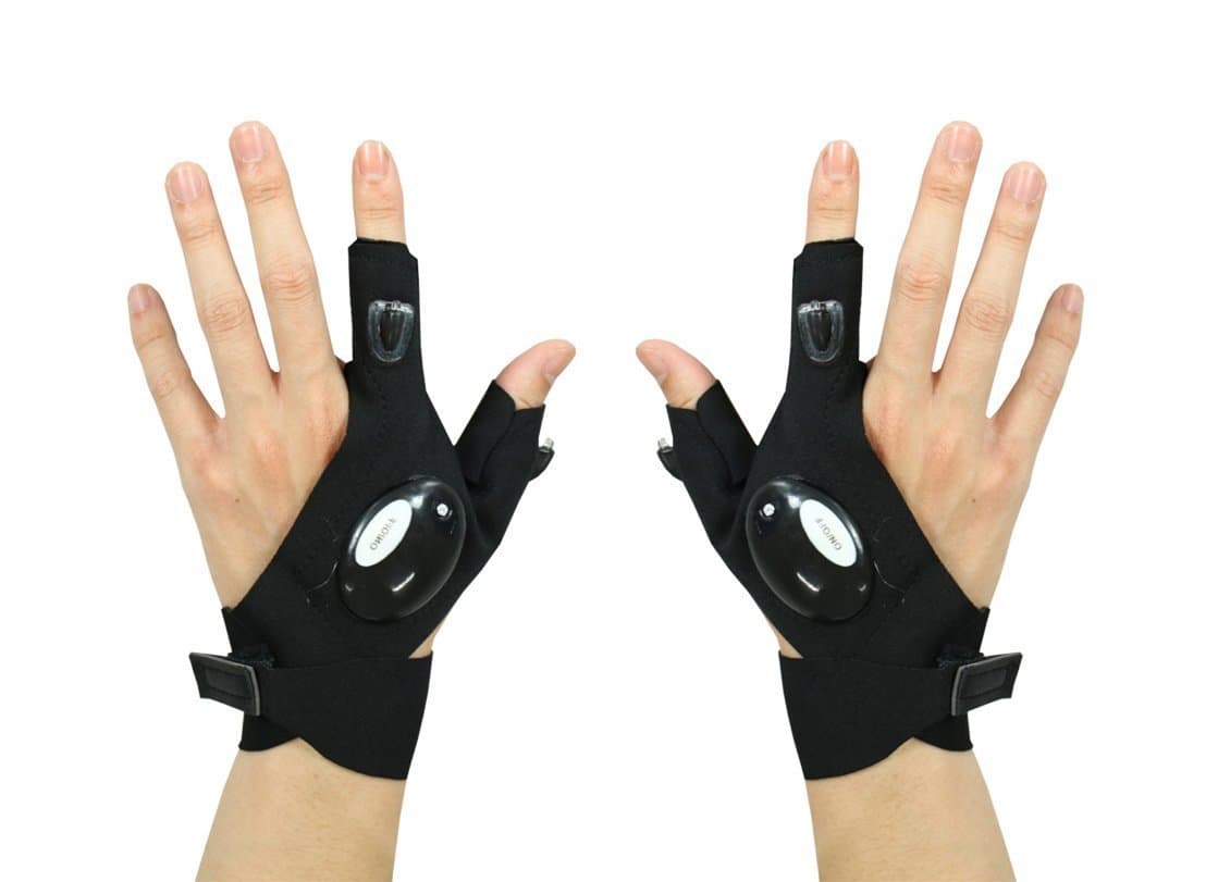 FomaTradeLED Flashlight Magic Strap Fingerless Gloves Pack 4 LED Light for Repairing in Darkness Places and Outdoor Activities Essential Equipment (2)