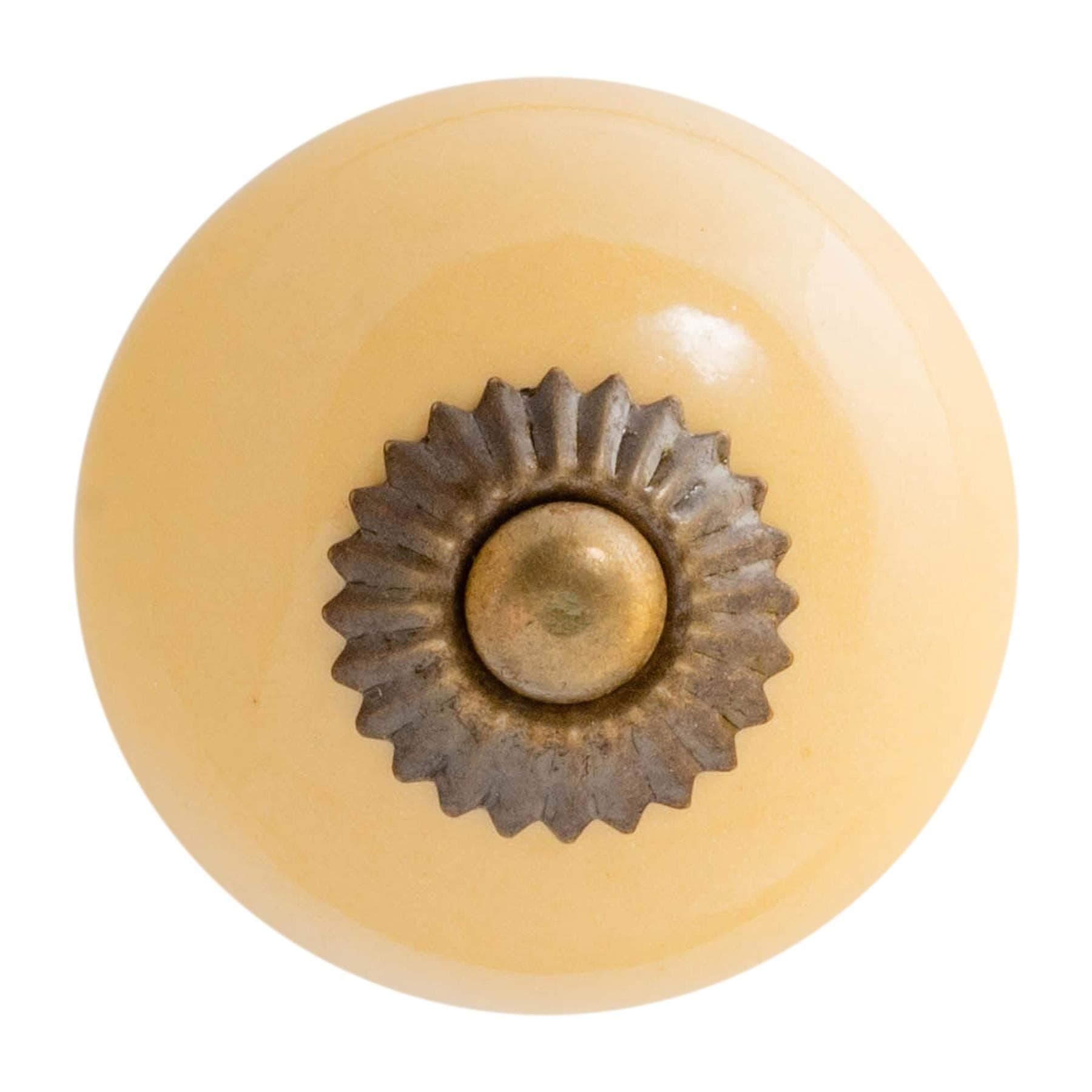 Nicola Spring Ceramic Cupboard Drawer Handle Knob - Yellow