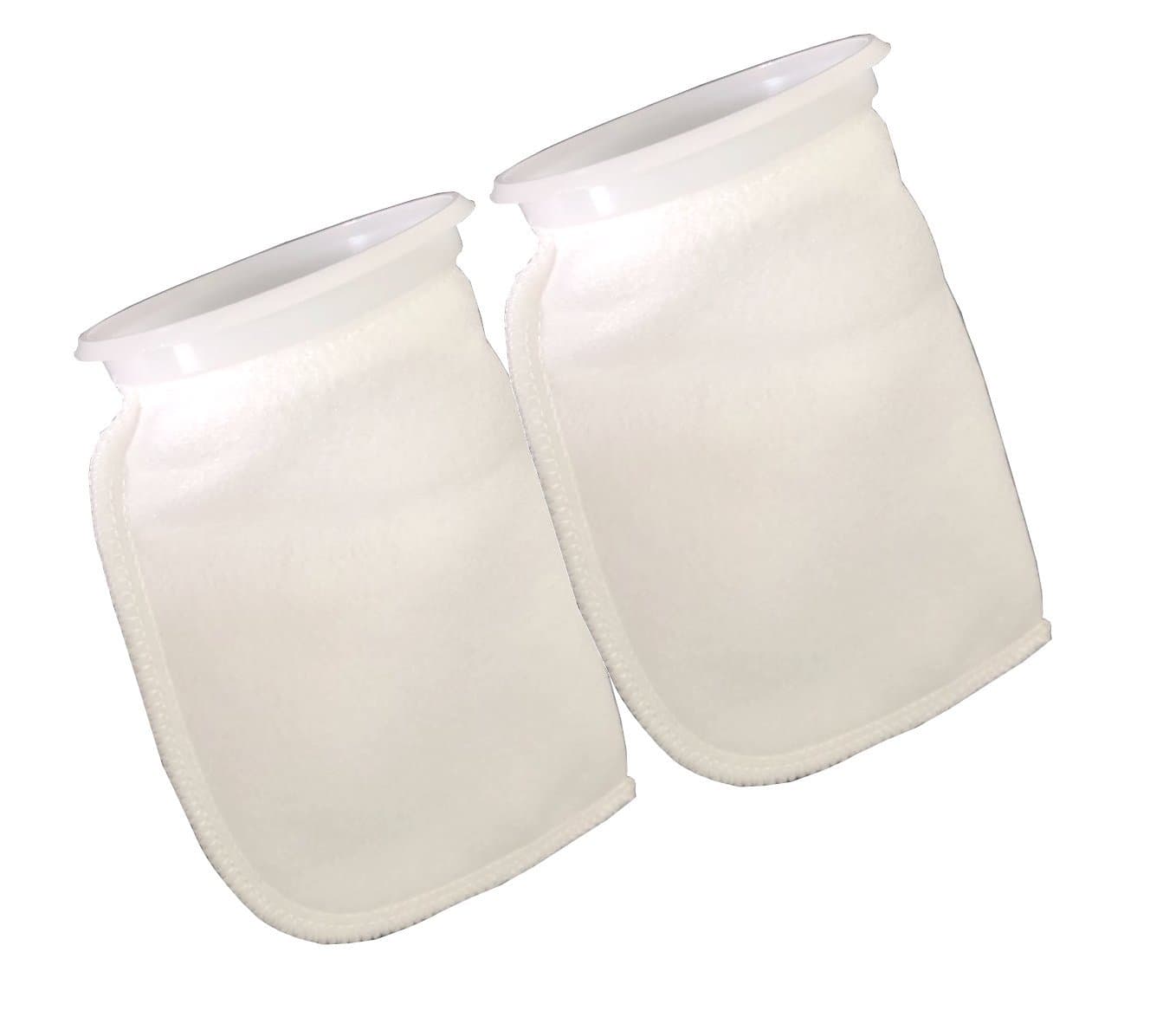 2 Pack Felt Filter Socks, 200 Micron, 4 Inch Ring by 8 Inch Long, for Freshwater/Saltwater Aquariums, Ponds, Use in Sumps/Overflows