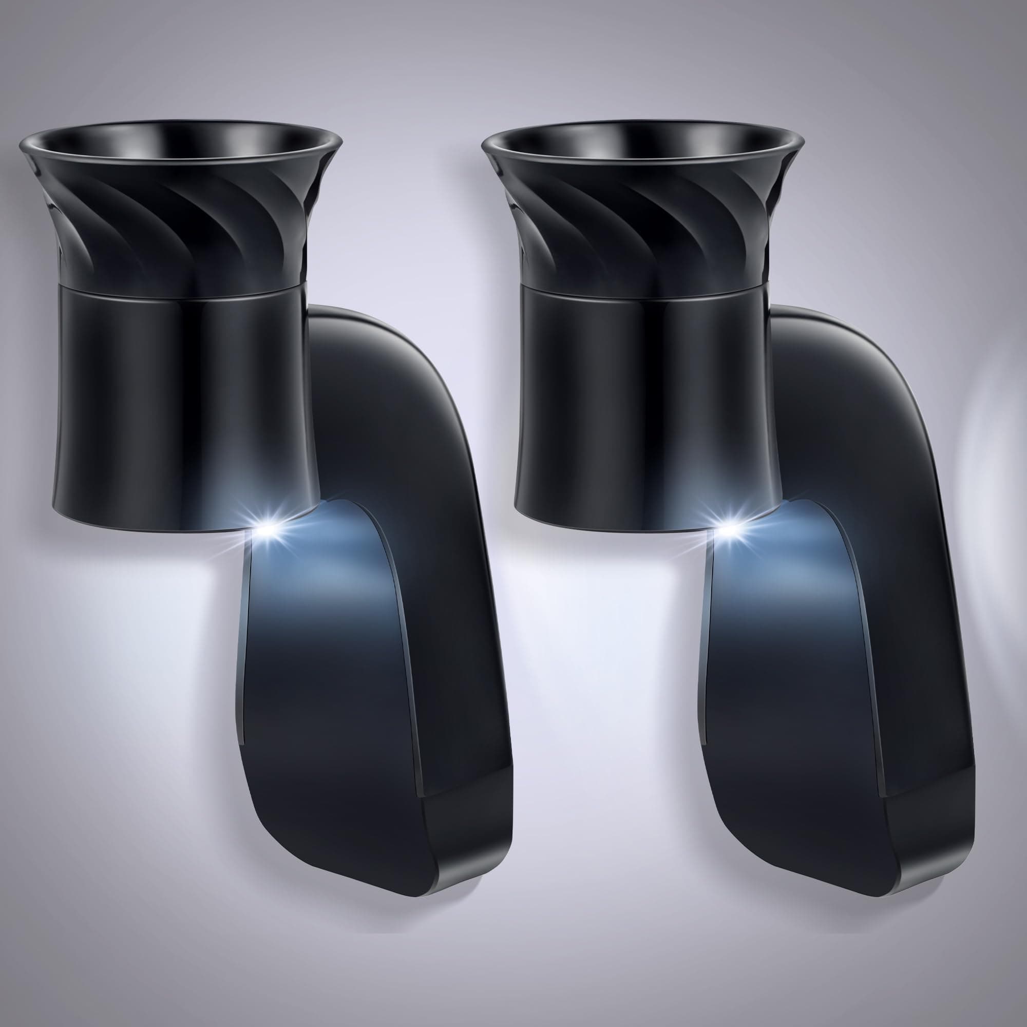 Hohean 2 Pcs Wall Fragrance Plug with Night Light Compatible with Bath and Body Works WallFlower Refills (No Fragrance Included), ETL Certified, Rotatable Scent Control Plug for Home/Office (Black)