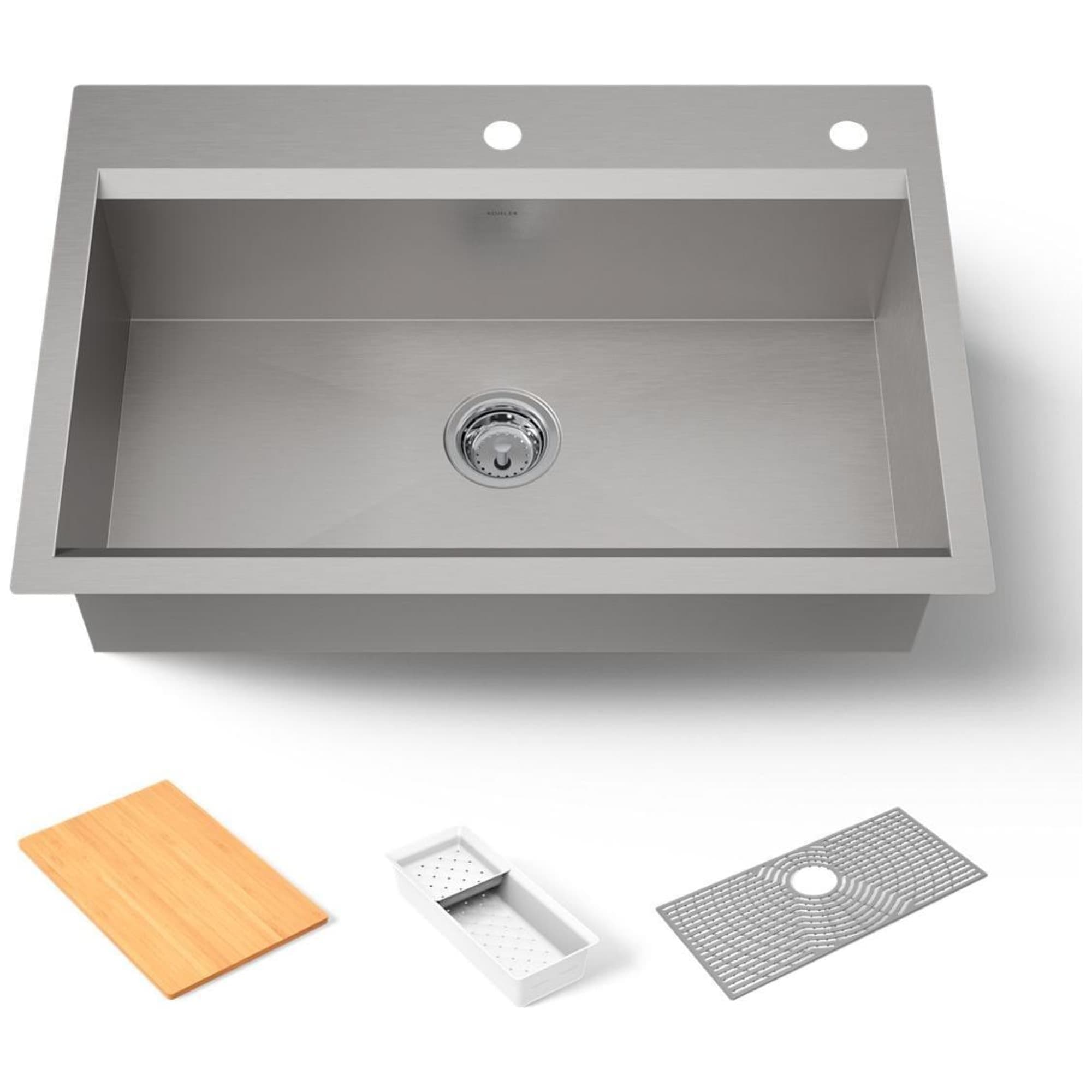 KOHLER K-80084-2PC-NA Task Kitchen Sink, 33"