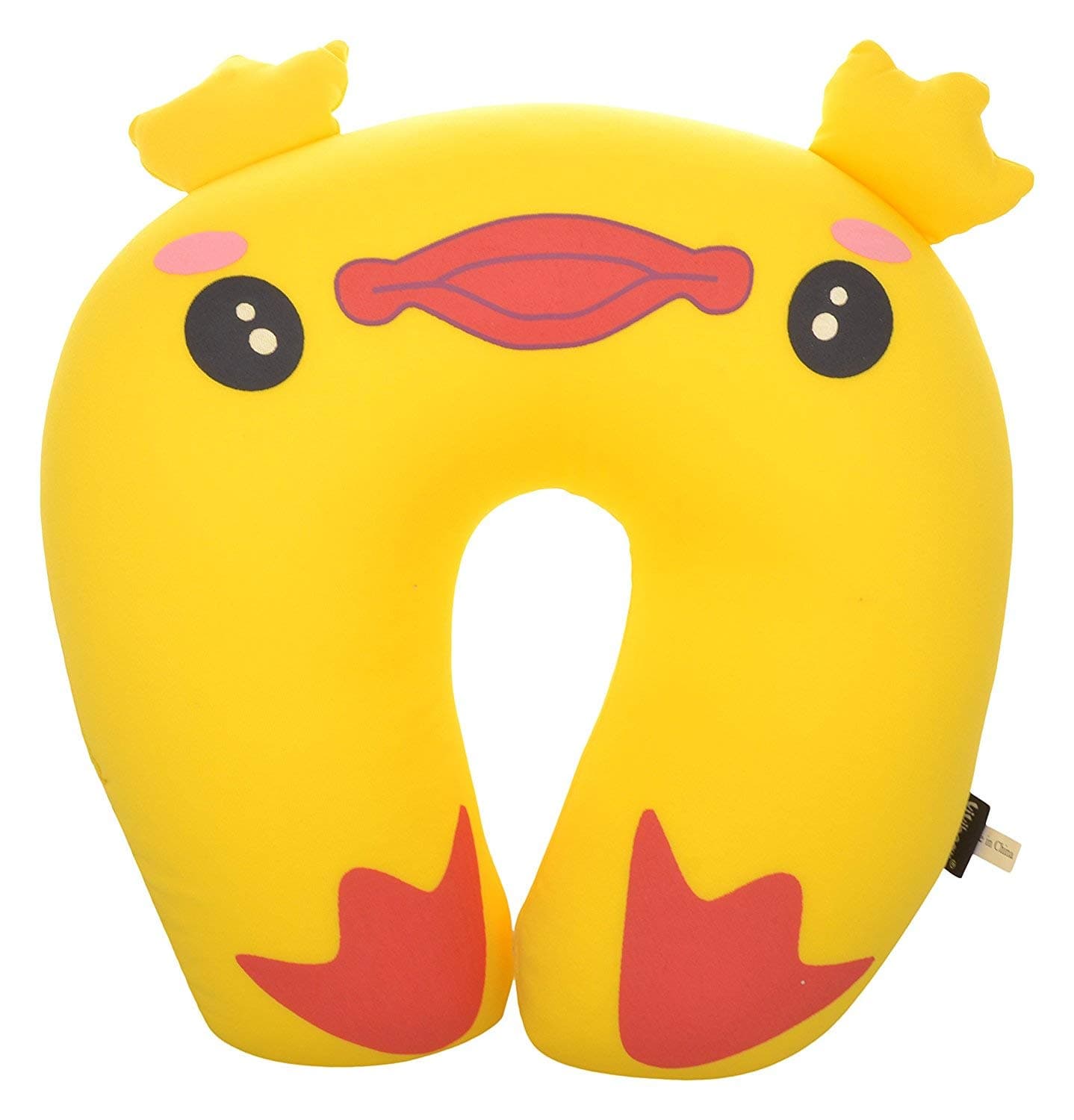 EZ Life Duck Neck Pillow A Unique Product Range Polyester Memory Foam U-Shaped Neck Support for Travelling for Kids Soft Pillow for Long Rides in Flights & Cars - Color-Yellow