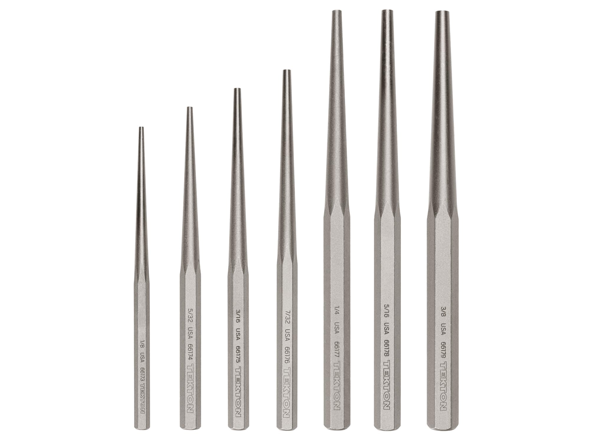 TEKTON Alignment Punch Set, 7-Piece (1/8-3/8 in.) | PNC96003 | Made in USA