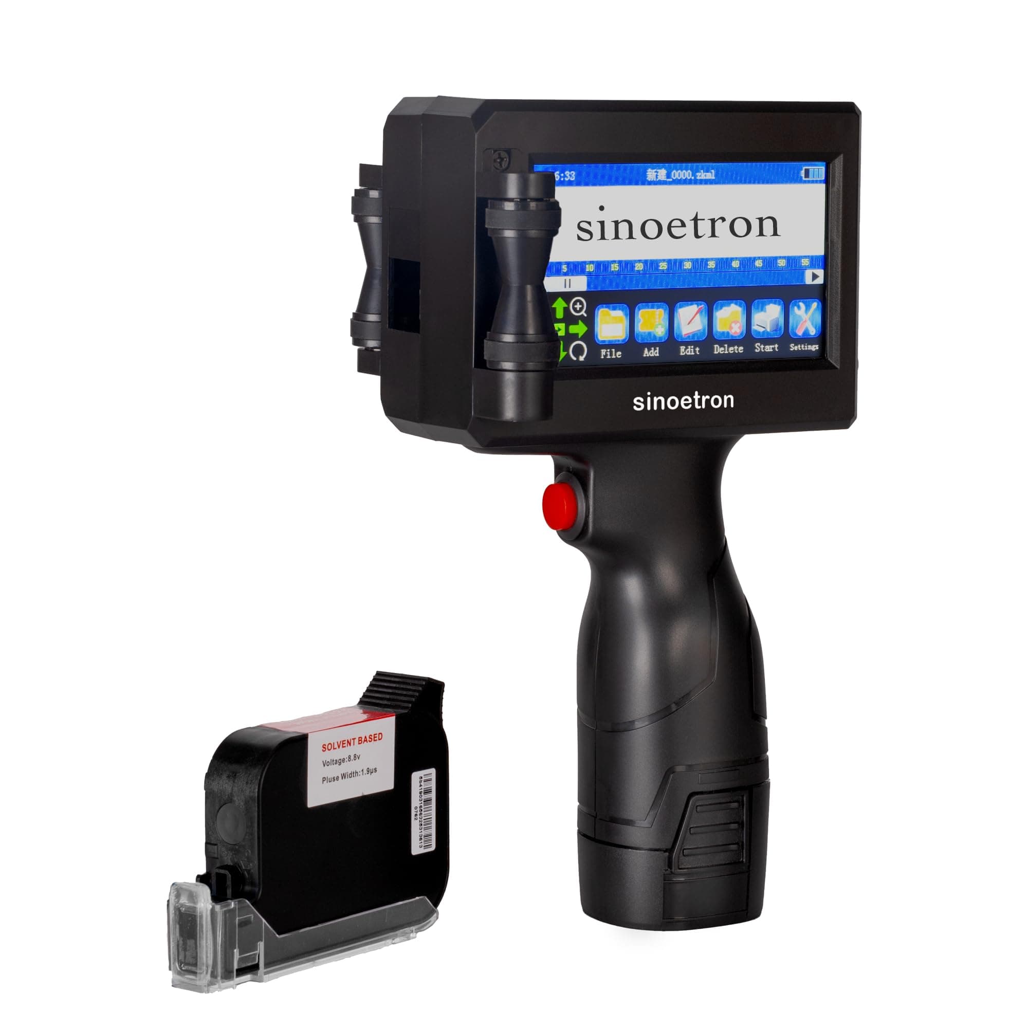 Handheld Inkjet Printer, 4.3" Portable Quick-Dry Inkjet Printer Gun, 0.5 Inch Nozzle for QR Codes, Barcodes, Dates & Logos on Any Surface.
