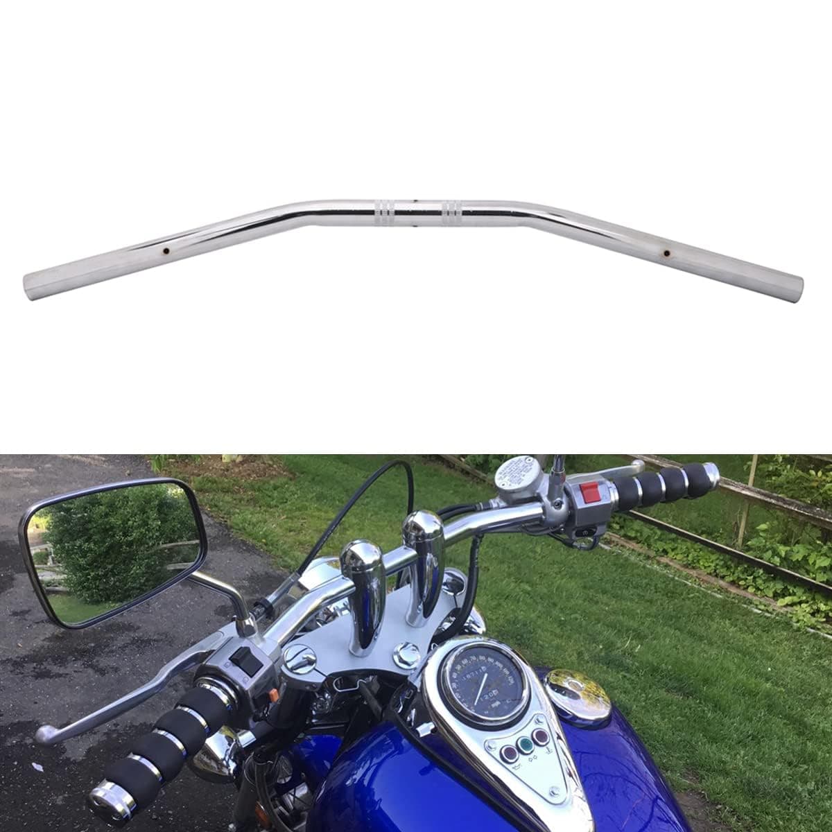 Motorcycle Drag Bars Handlebars 22mm 7/8" Universal For Bobber Cafe Racer Sportster Cruiser XL 883 1200 Custom Chopper Softail Dyna Street Bob Chrome