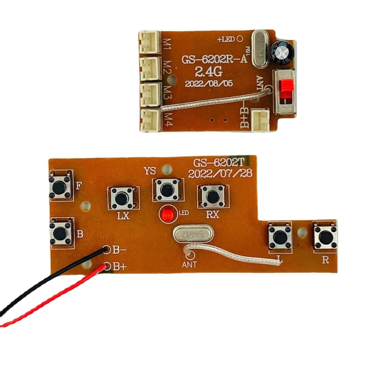 2.4G 7-Way Remote Control Rotation Drift Car Circuit Board - RC Transmitter & Receiver Set for DIY Projects