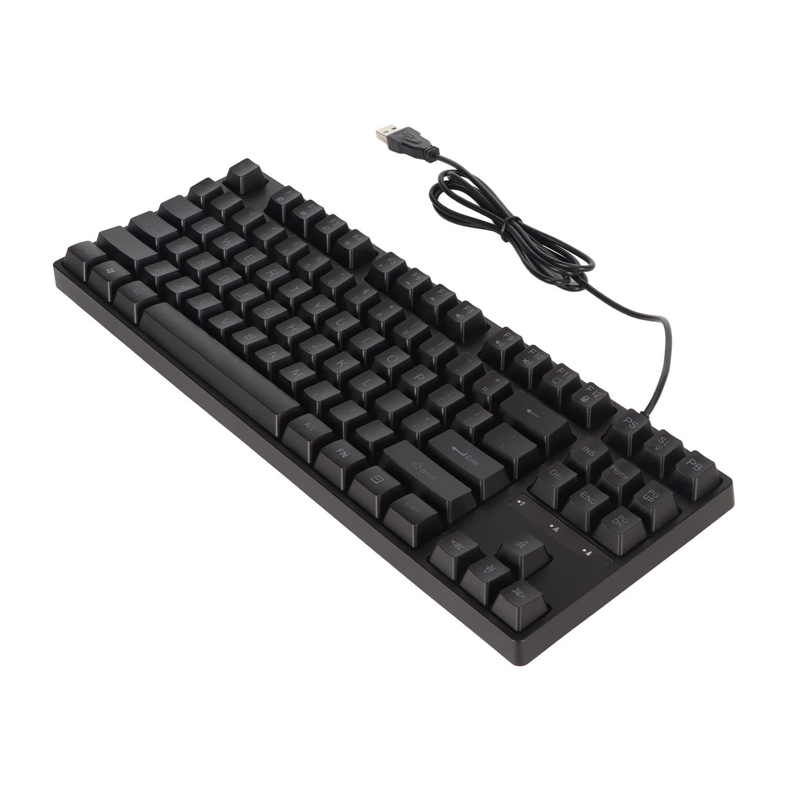 Cryfokt Mechanical Keyboard, USB Wired Keyboard Black 87 Keys for Computer