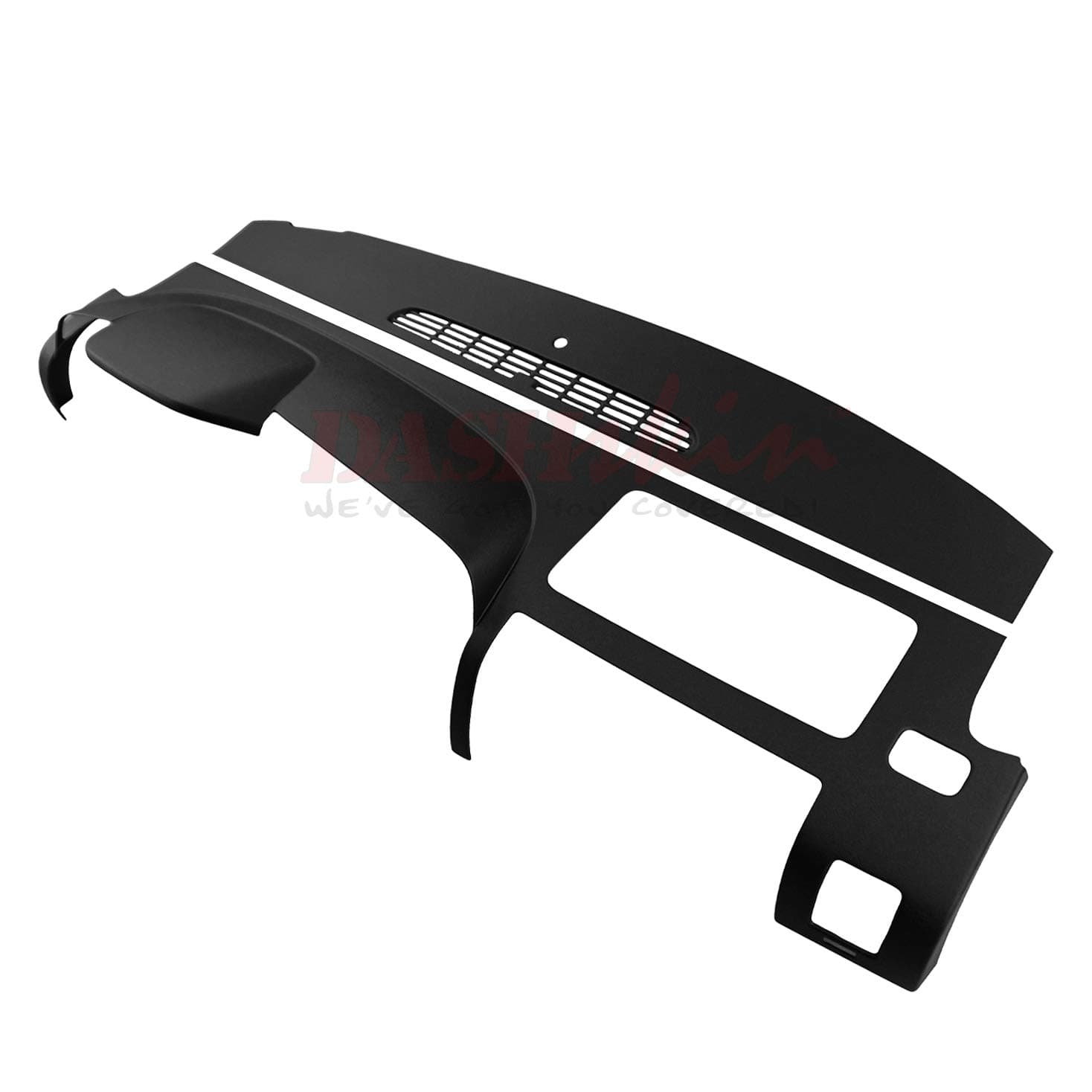 DashSkin 2-Piece Molded Dash Cover Cap Compatible with 2007-2013 Silverado GMC Sierra w Dual Glovebox Dashboards in Ebony Black - Made in The USA