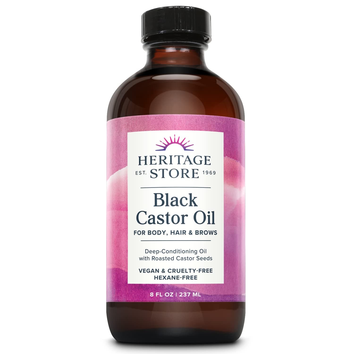 Black Castor Oil Nourishing Hair Treatment - Deep Hydration for Hair Care, Skin Care, Lashes and Brows - Great for Locs and Natural Hair, Traditionally Roasted, Vegan, Hexane Free, 8oz