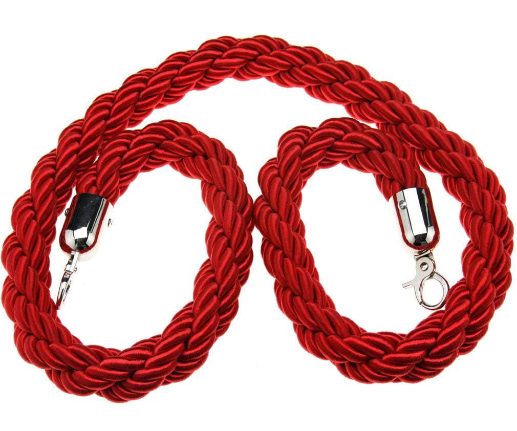 1.5M Twisted Red Queue Barrier Rope Divider Crowd Control Stanchion Barrier Rope with Hook
