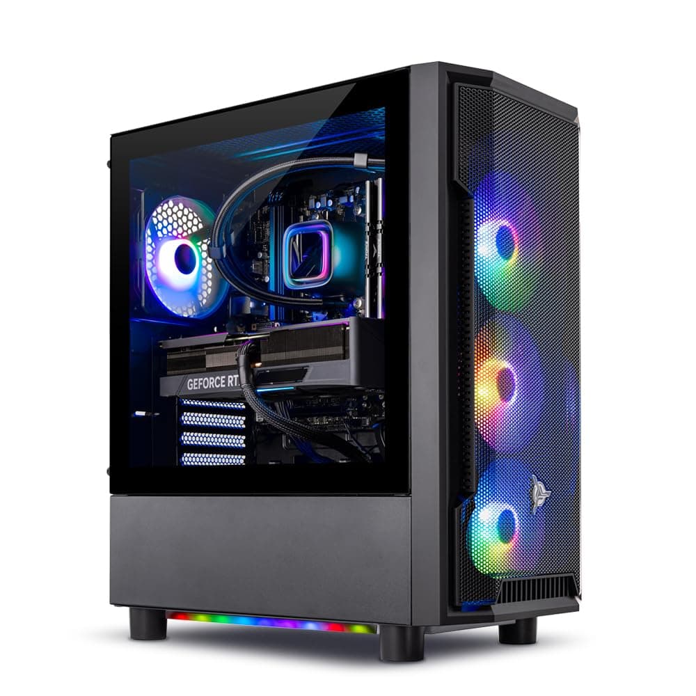 Shadow Gaming PC Desktop – AMD Ryzen 7 5700X 3.4 GHz, NVIDIA RTX 4060, 1TB NVME SSD, 16GB DDR4 RAM 3200, 600W Gold PSU, 11AC Wi-Fi, Windows 11 Home 64-bit,Black