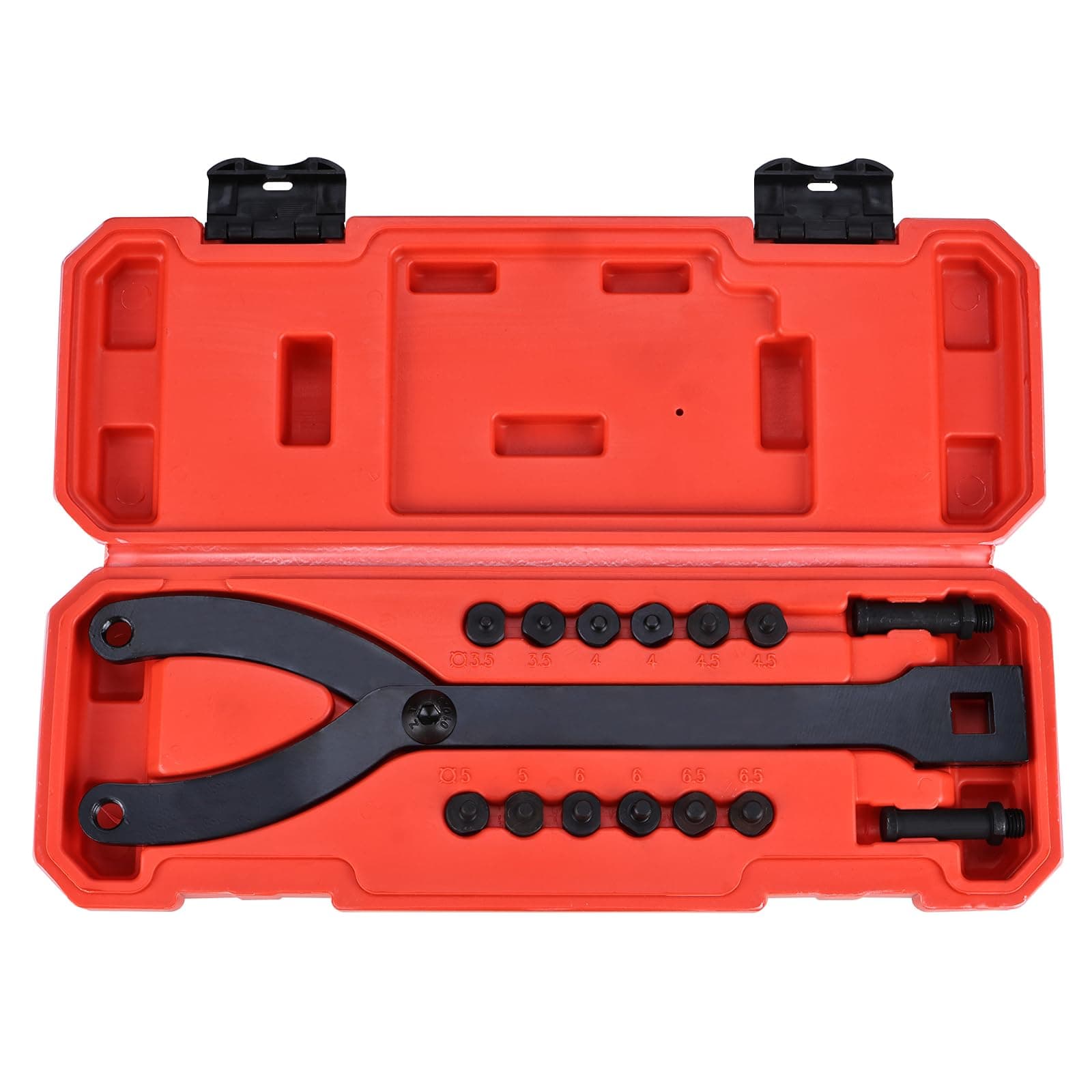 BTSHUBVariable Pin Spanner Wrench Kit 15Pc Adjustable Fan Clutch Pully Holder Wrench with Variable Spanner Wrench Pins