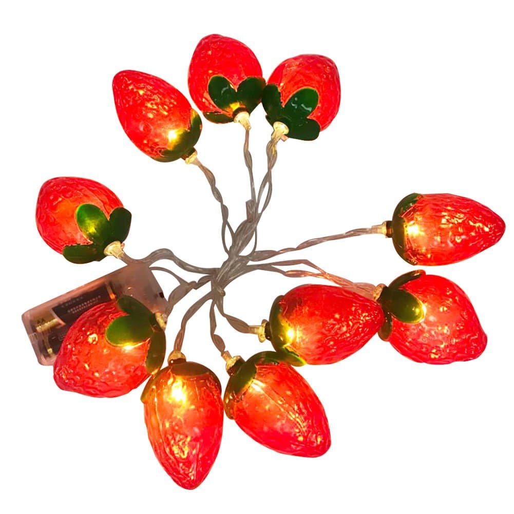 10 LED Strawberry String Lights Battery Operated Fairy String Lights for Garden,Room Indoor and Outdoor Birthday Wedding Party Decoration