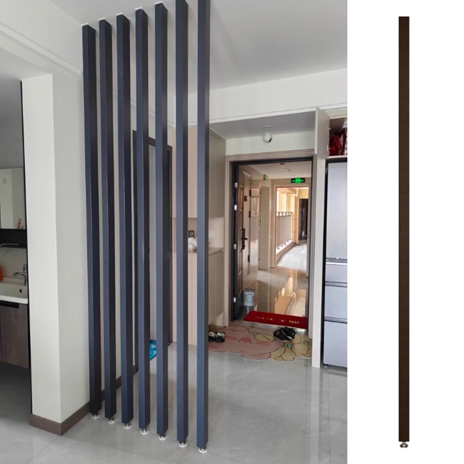 Wall Partition Room Divider Floor to Ceiling 1 Pcs / 3pcs / 5pcs Modern Decor Screen Partition Post for Apartment, Black Room Separator Wooden Slats, Customized Room Divider Columns(1 pcs,70cm/27.5in/