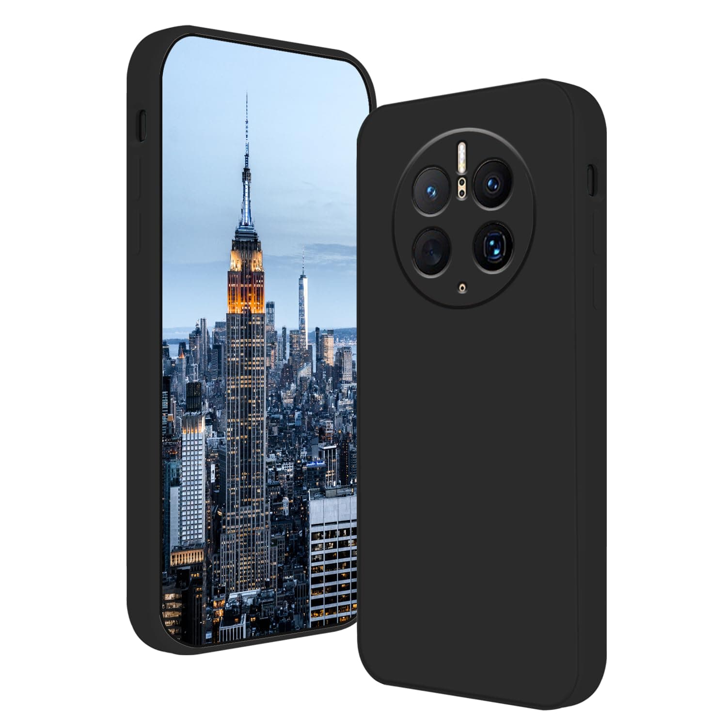 Compatible with Huawei Mate 50 Pro Case Silicone Liquid Dark Green, Soft Smooth Touch for Huawei Mate 50 Pro Phone Case Silicone Shockproof Thin Cover (Black)