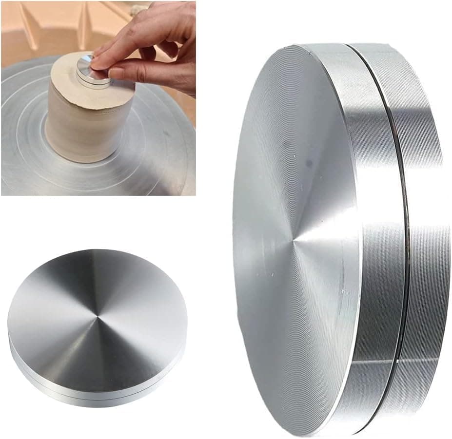 Silver 30mm Ceramic Clay Pottery Throwing Trimming Spinner Tool,Pottery Finishing Tools Clay Ceramic Rotary Rotary Clay Small Tools Suitable for Potters and Clay Artists Ceramic and Pottery Tools