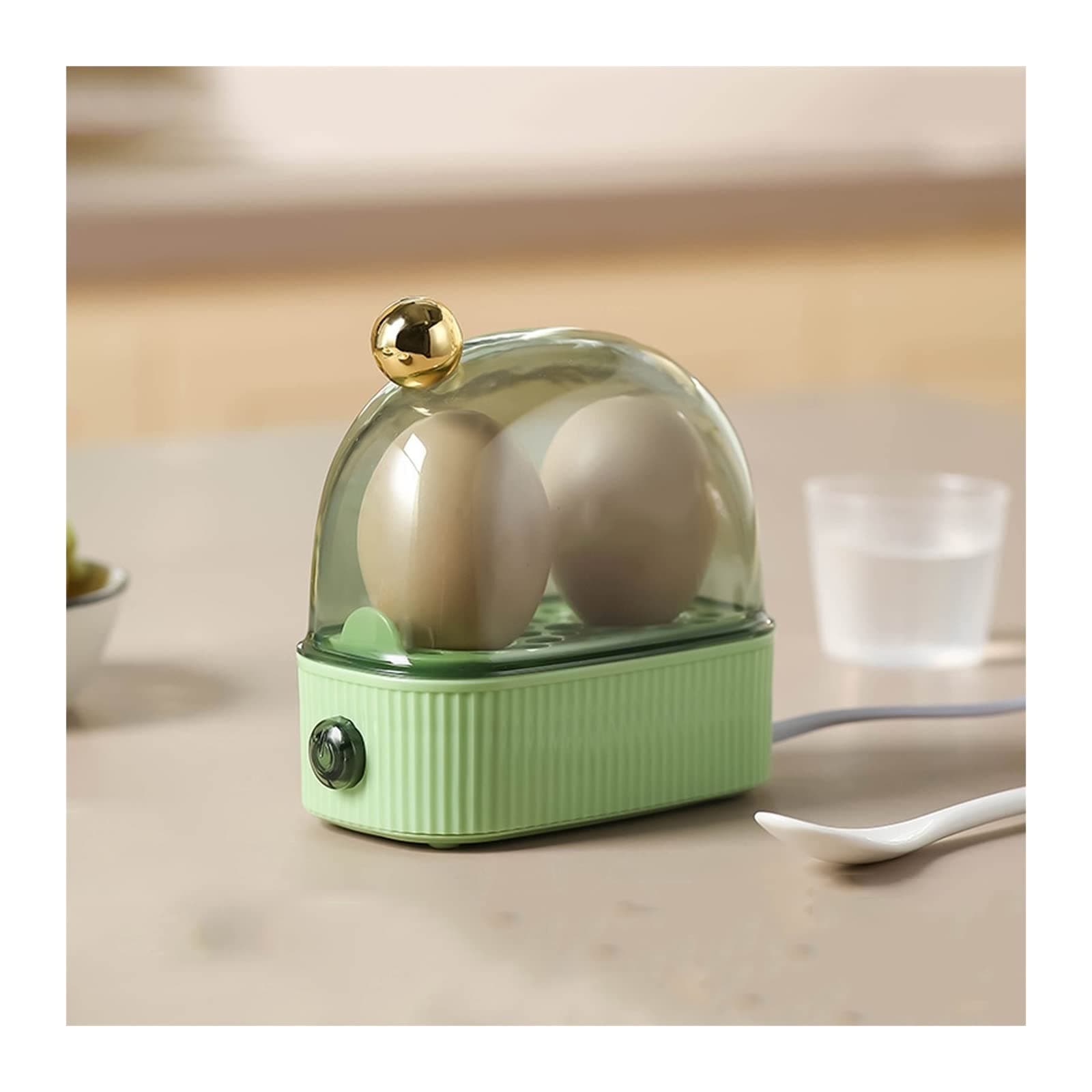 SISWIM Electric Egg Cooker Small Egg Cooker Multi Function Egg Steamer Dormitory Household Egg Boiler One Person Breakfast Machine Can Cook Two Eggs Rapid Egg Boiler (Color : Bianco)