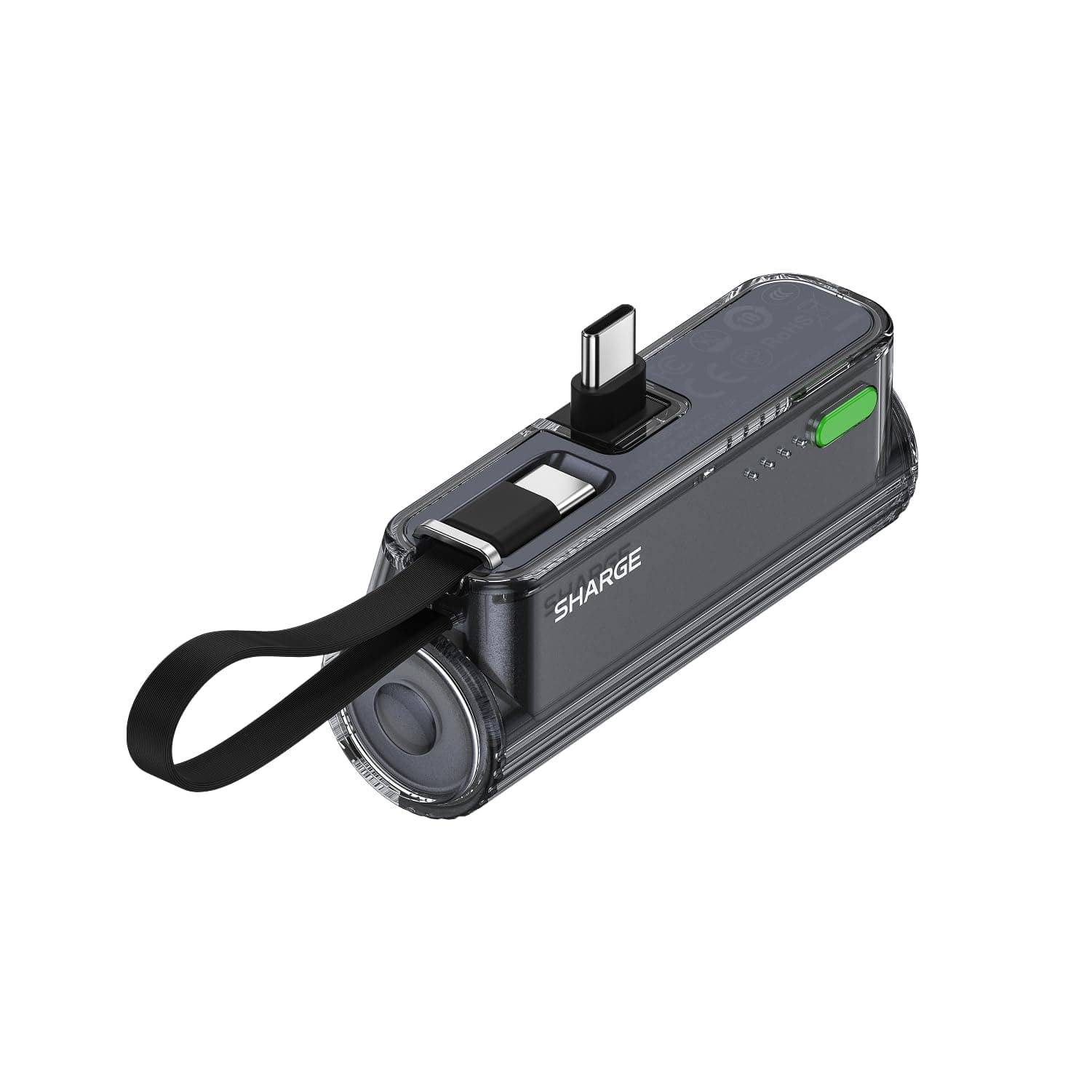 Flow Mini 2 Power Bank with Built-in Cable 22.5W Max Portable Charger for Travel, Fast Charging Battery Pack with iOS and USB-C Connector for iPhone 17/16/15/14, Galaxy, Google, and More