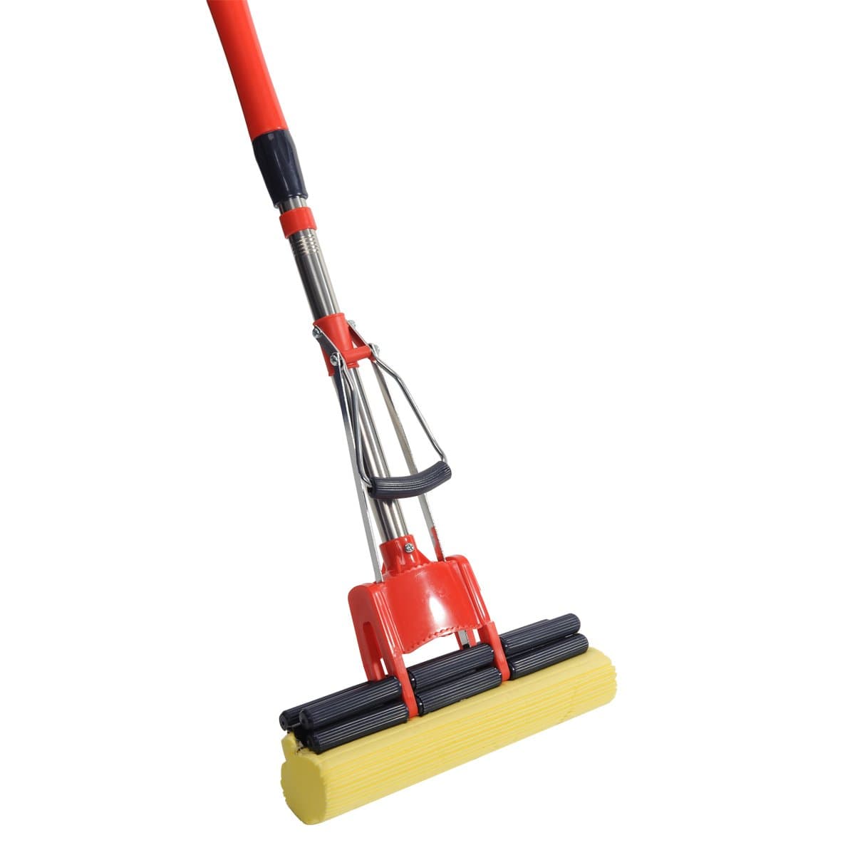 Sponge Floor Mop, PVA Double Roller Sponge Mop with Professional Telescopic Extension Handle for Home Kitchen Hardwood Laminate Wood Ceramic Tiles Floor Cleaning