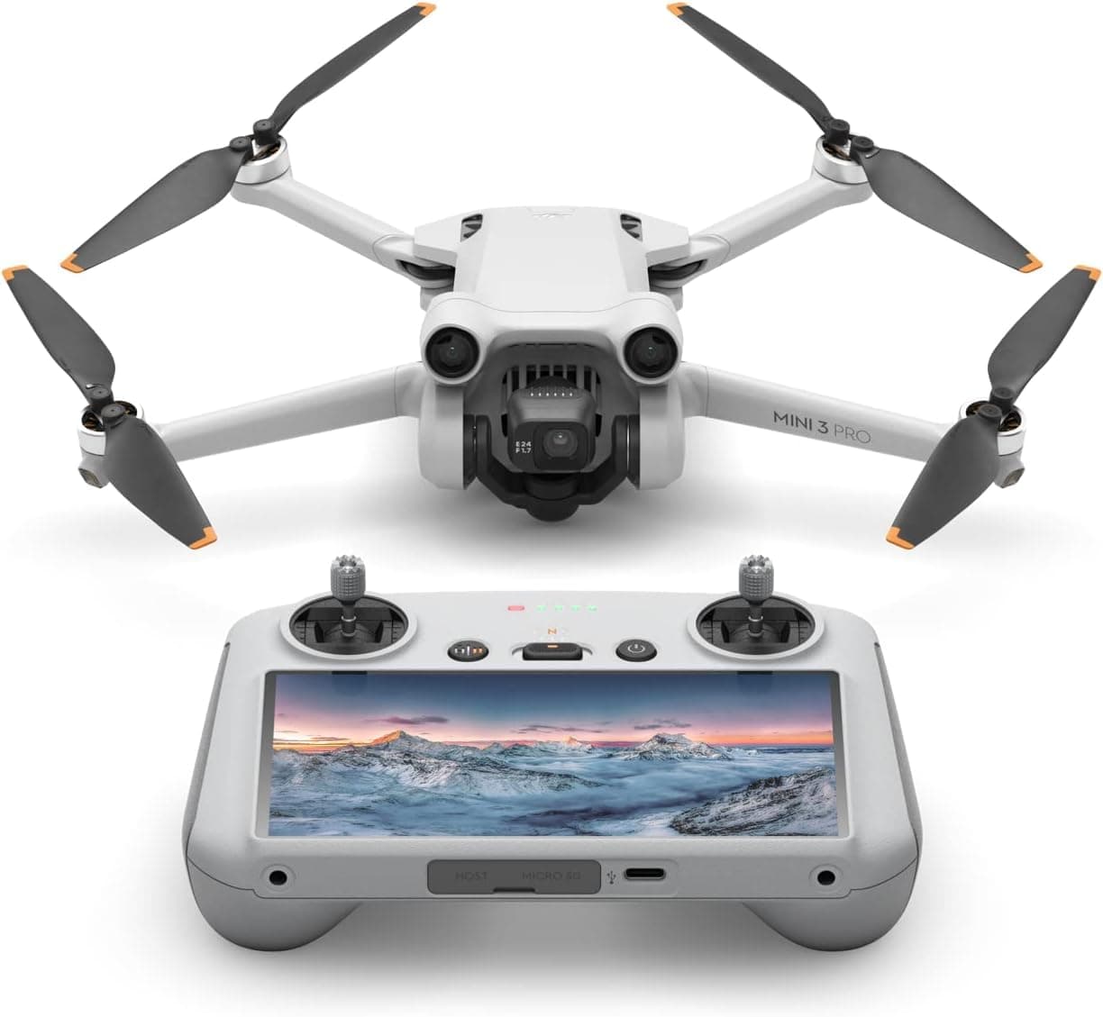 Camera Drone Mini 3 Pro with DJI RC (Remote Controller) Included, Beginner-Friendly, Remote ID Compatible, Foldable, 4K/60fps Video, 48MP Photos, Flight Time 34 Minutes, Lightweight Under 249 g