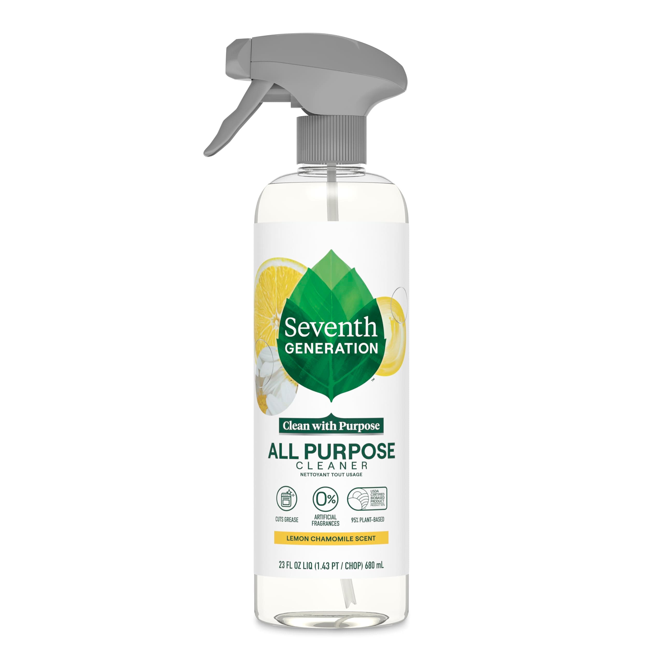 Seventh Generation All Purpose Cleaning Spray Lemon Chamomile scent Surface Cleaner Cuts Grease 23 oz
