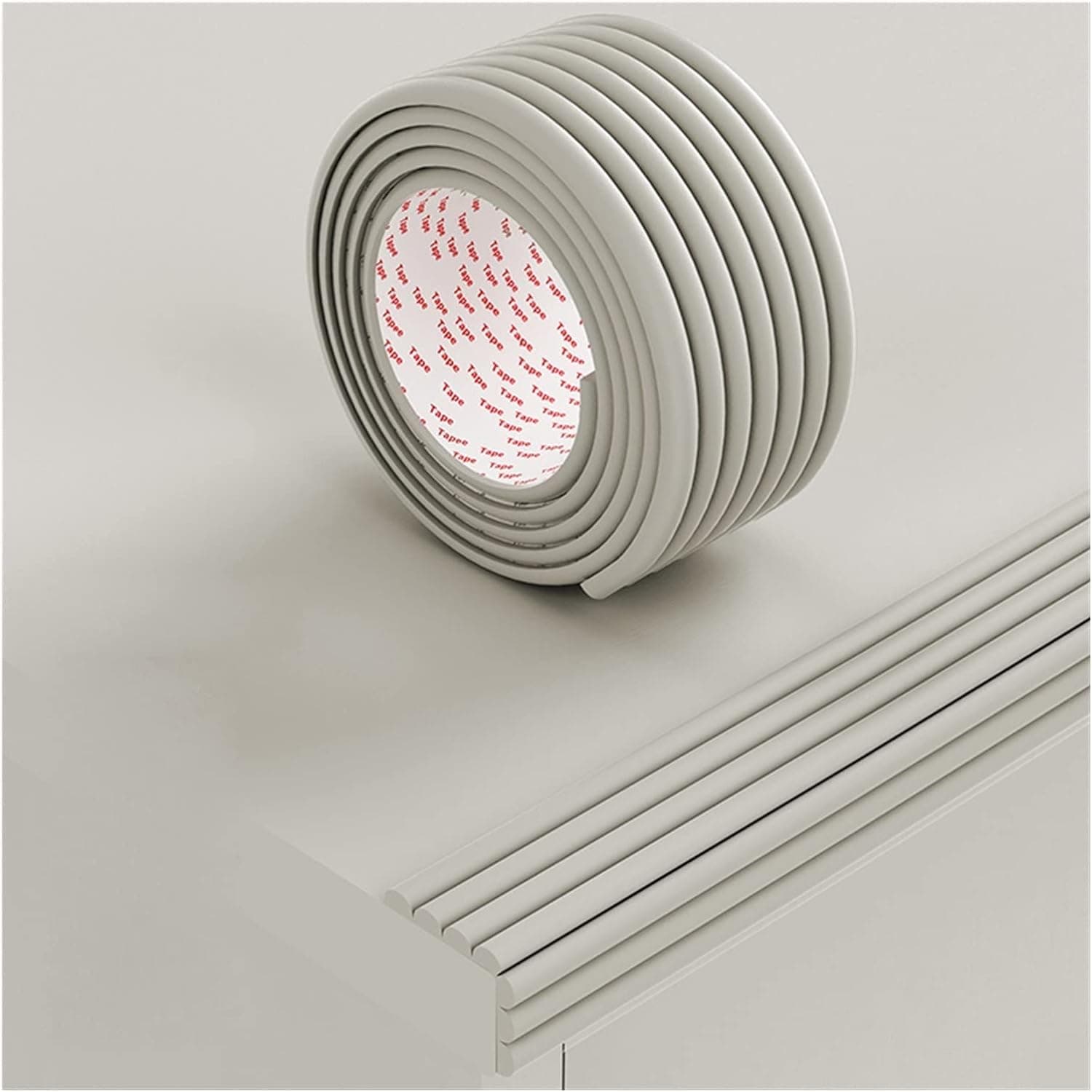 Table Protection Strip Edge Safety Protector, Extra Soft Foam Strip for Baby & Kids, Baby Proofing Corner Guards & Safety Bumper Edge for Table, Desk, Furniture, 2 Meter (Grey)