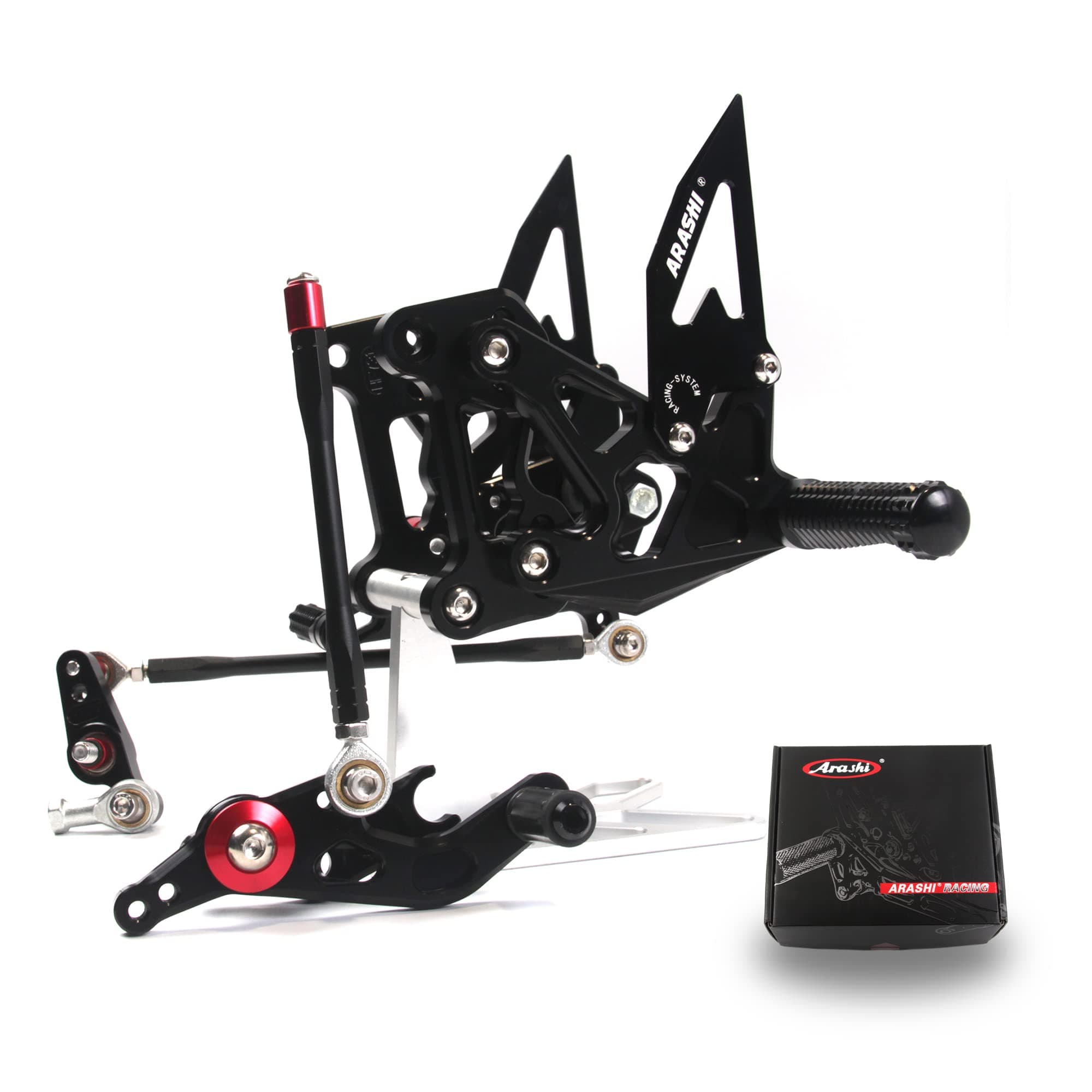 Arashi (Version 2.0) Rearsets for Mv Agusta Brutale 675 800 2012-2016 / Dragster 675 800 2012-2016 Motorcycle Accessories Parts Adjustable Footrests Foot Peg Rear Sets Black 2013 2014 2015