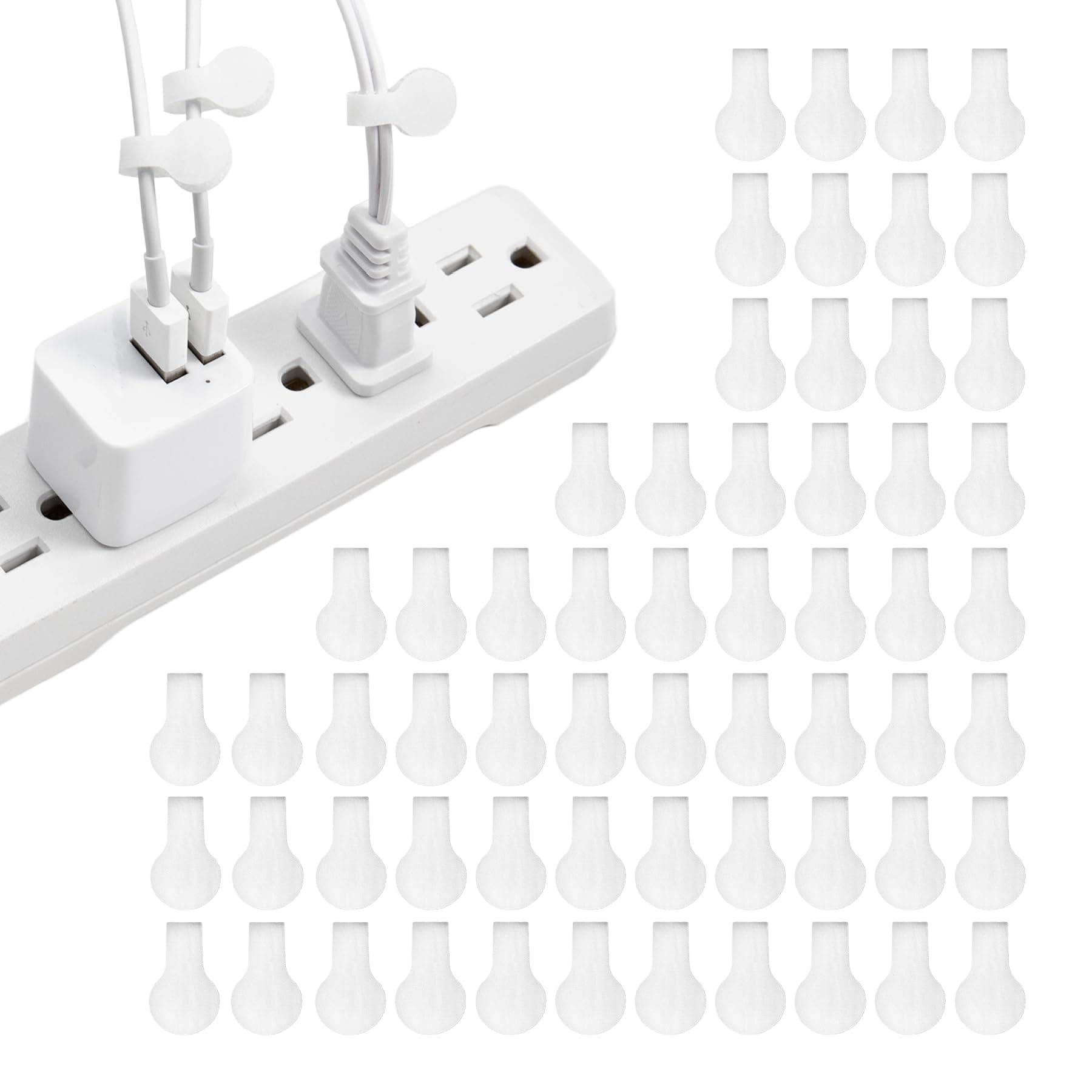 Wrap-It Storage Cable Labels - - Mini, White (60 Pack) - Hook and Loop Cord Tags for Labeling, Charger Labels Identification Tags, Cable Labeler and Wire Tags Labels