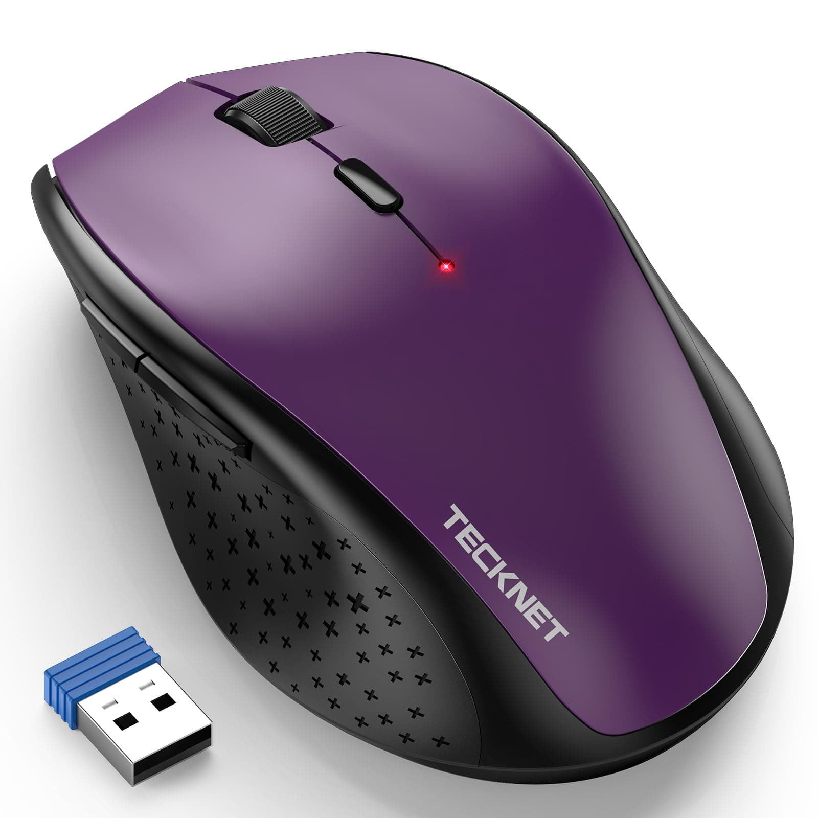 Wireless Mouse for Laptop, 4800 DPI Optical Computer Mice with 6 Adjustable Levels, 30 Months Long Battery Life 2.4G Cordless USB Silent Mouse for Notebook, PC, Office Home Work (Purple)